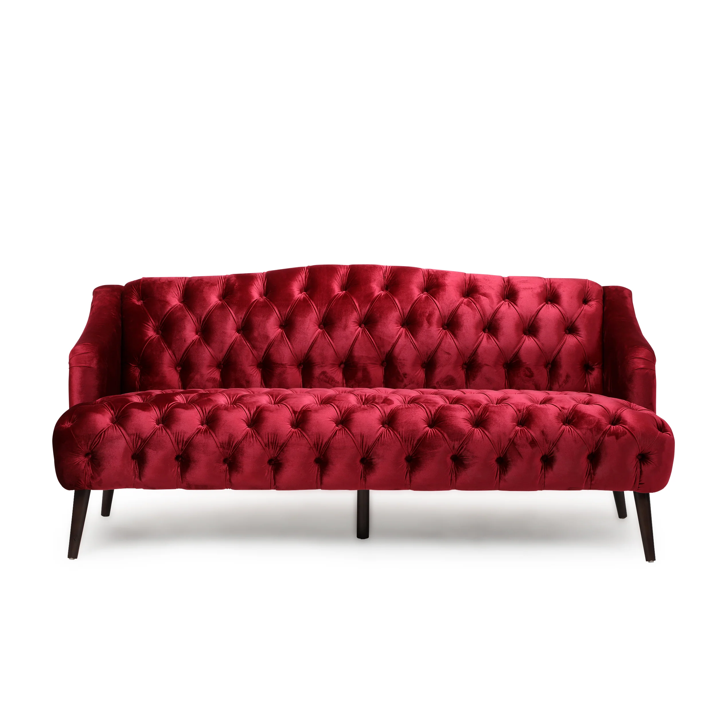 Kayleigh Modern Glam Tufted Velvet 3 Seater Sofa - furnishings