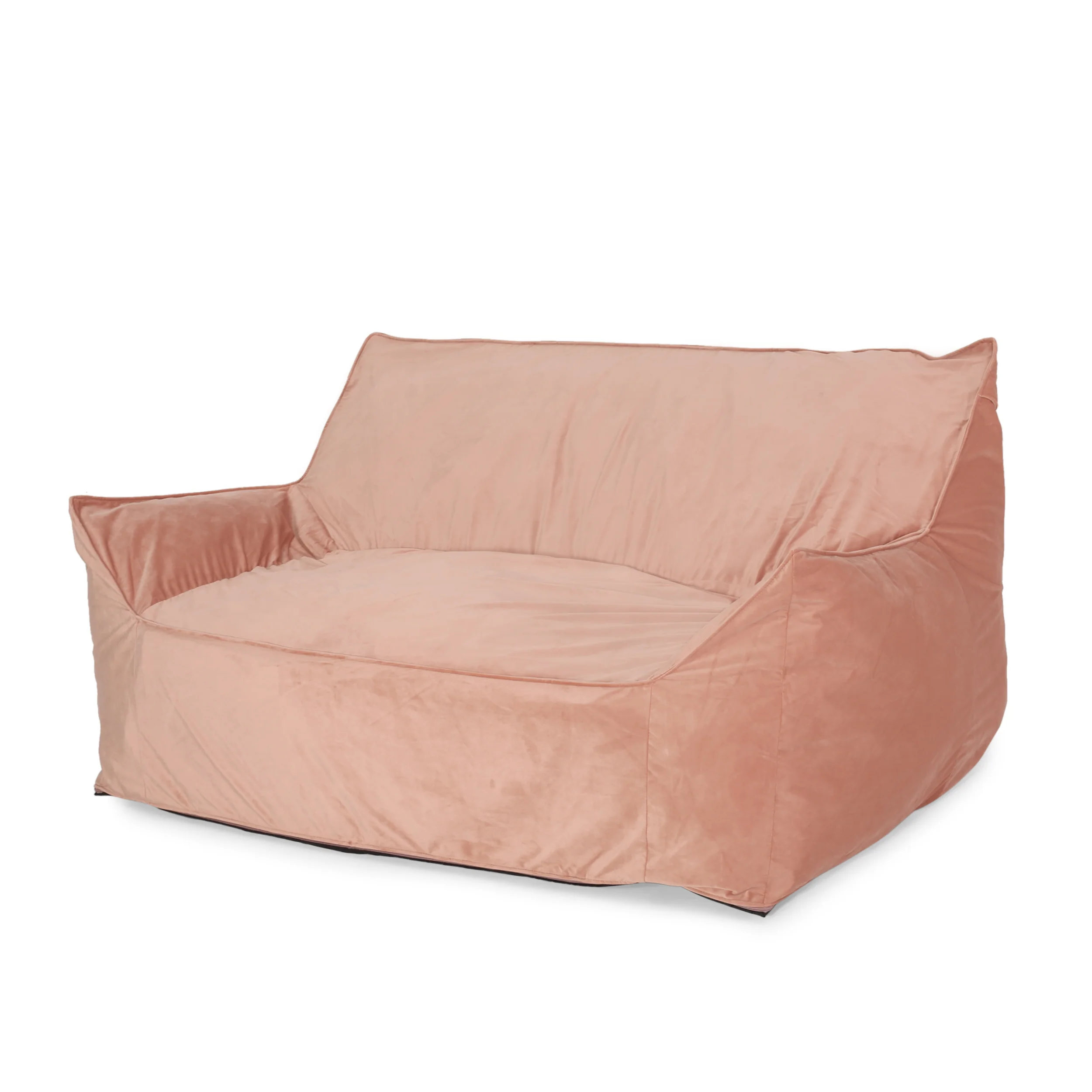 Calef Modern Velveteen 2 Seater Oversized Bean Bag Chair with Armrests - furnishings