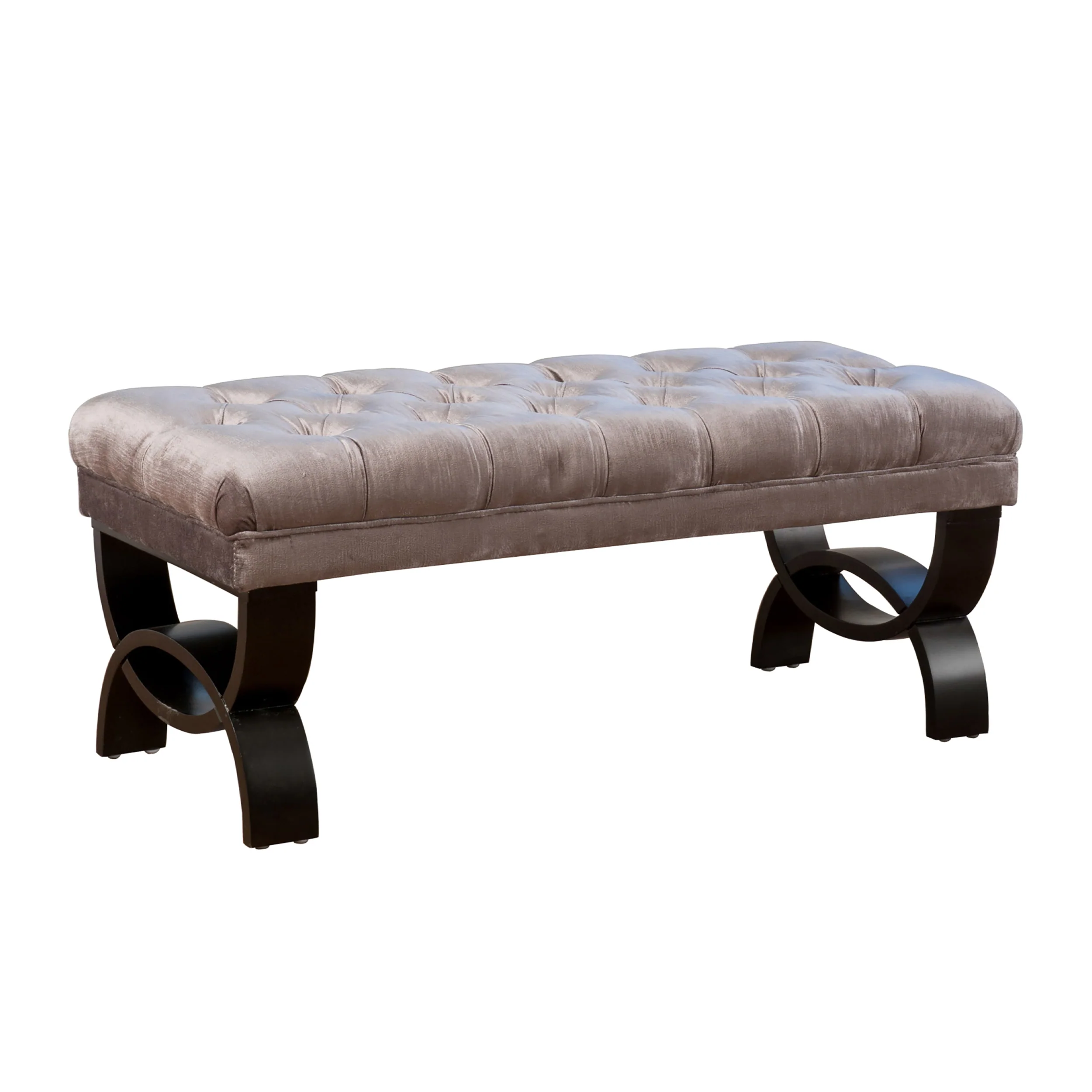 Euler Contemporary Button-Tufted Velvet Ottoman Bench - furnishings
