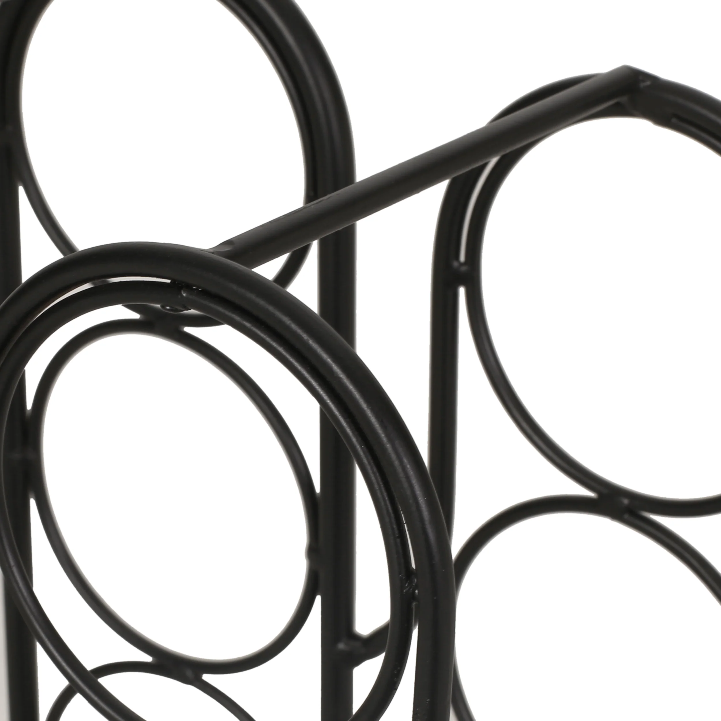 Fritsche Modern Industrial 13 Bottle Tabletop Cactus Wine Rack, Black - furnishings