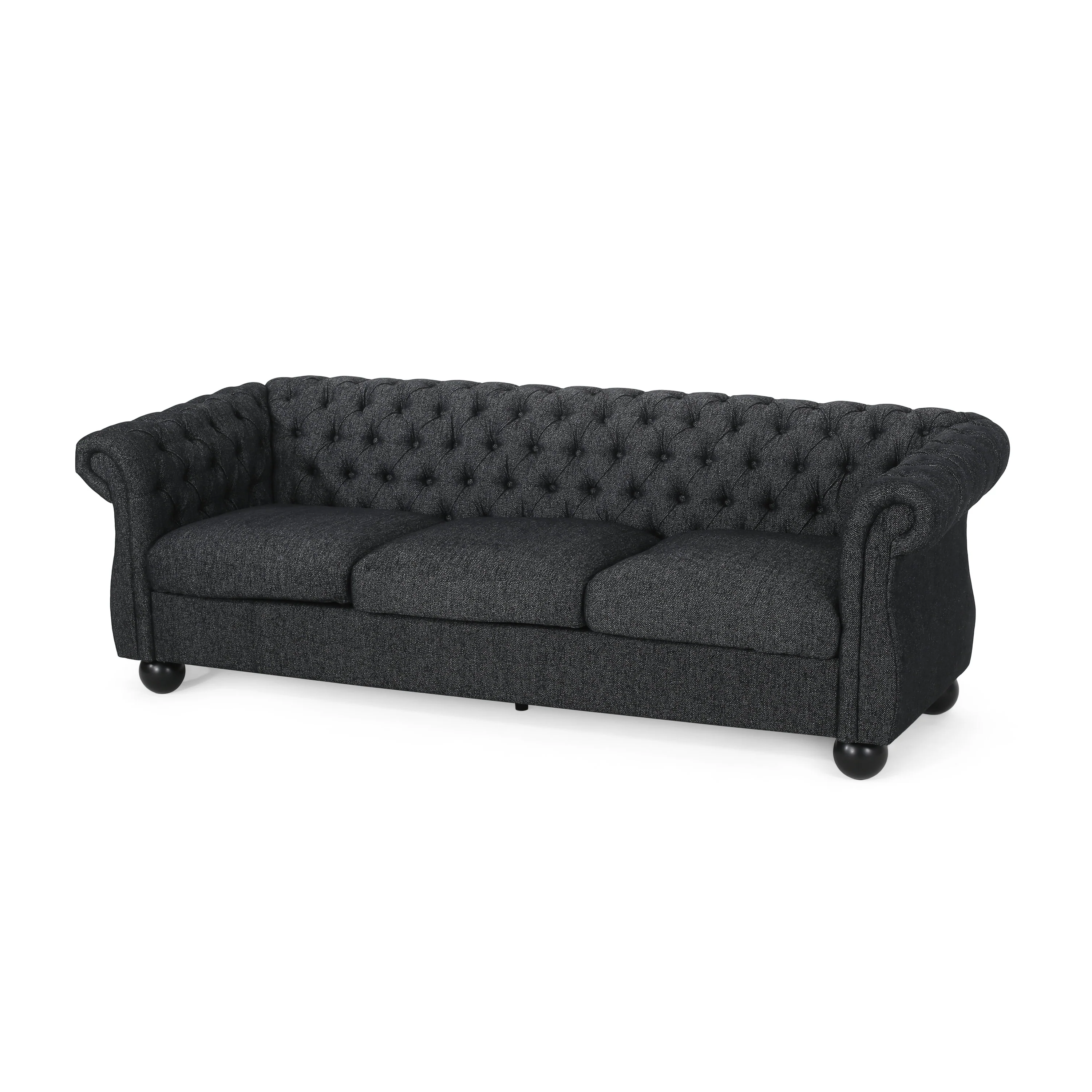 Nystrom Chesterfield Fabric Tufted 3 Seater Sofa - furnishings