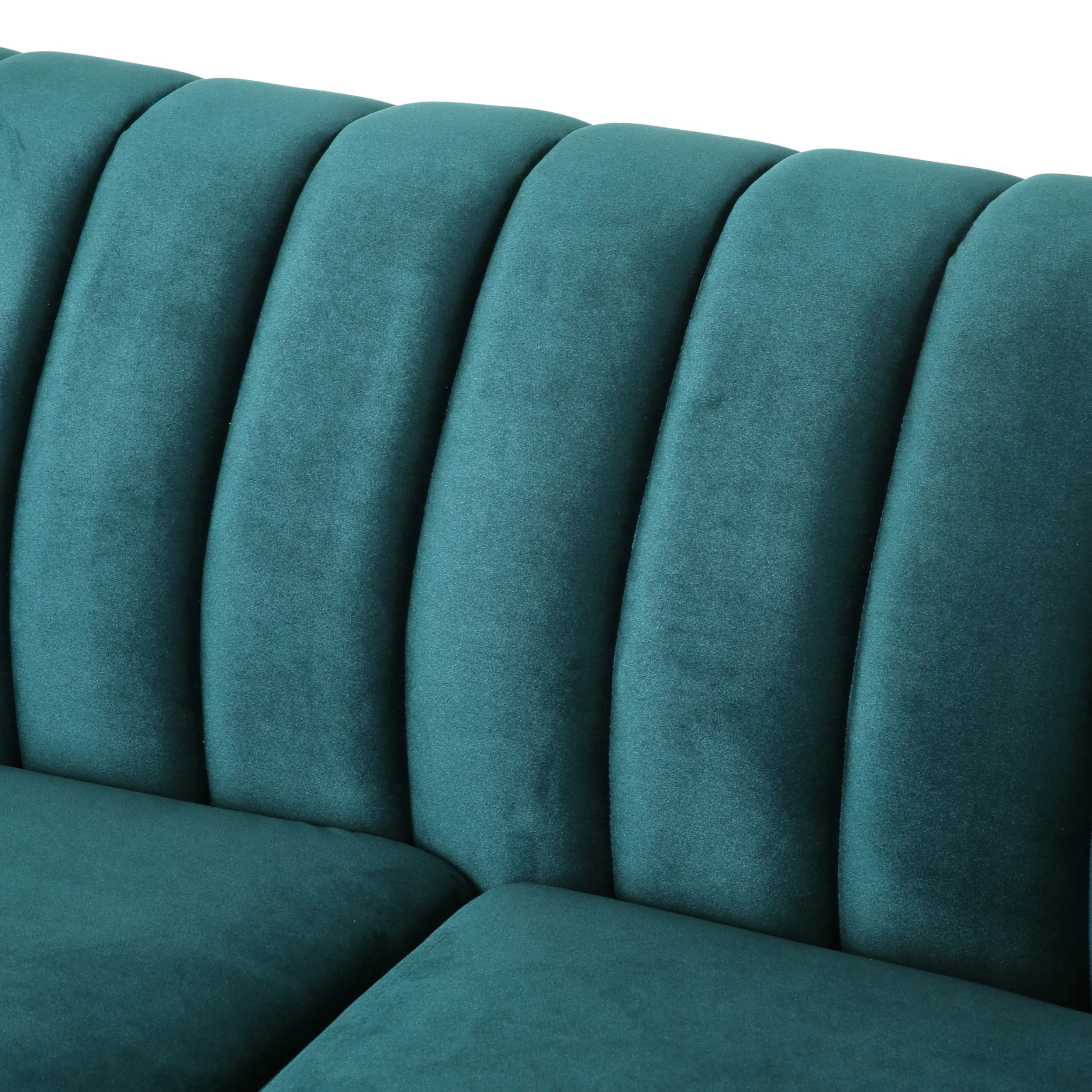 Bauman Modern Glam Channel Stitch Loveseat with Nailhead Trim - furnishings