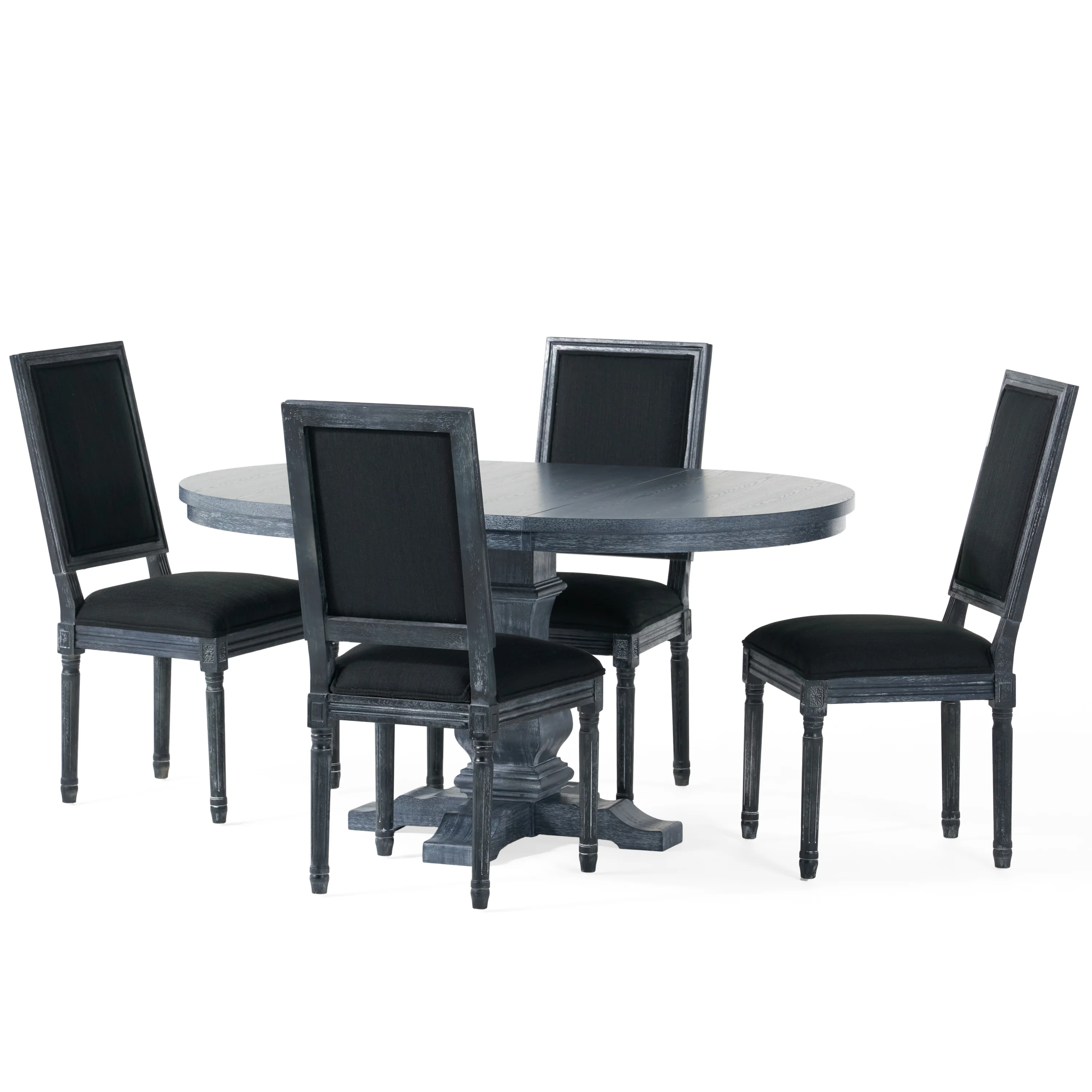 Beckstrom French Country 5-Piece Expandable Oval Dining Set - Wood - furnishings