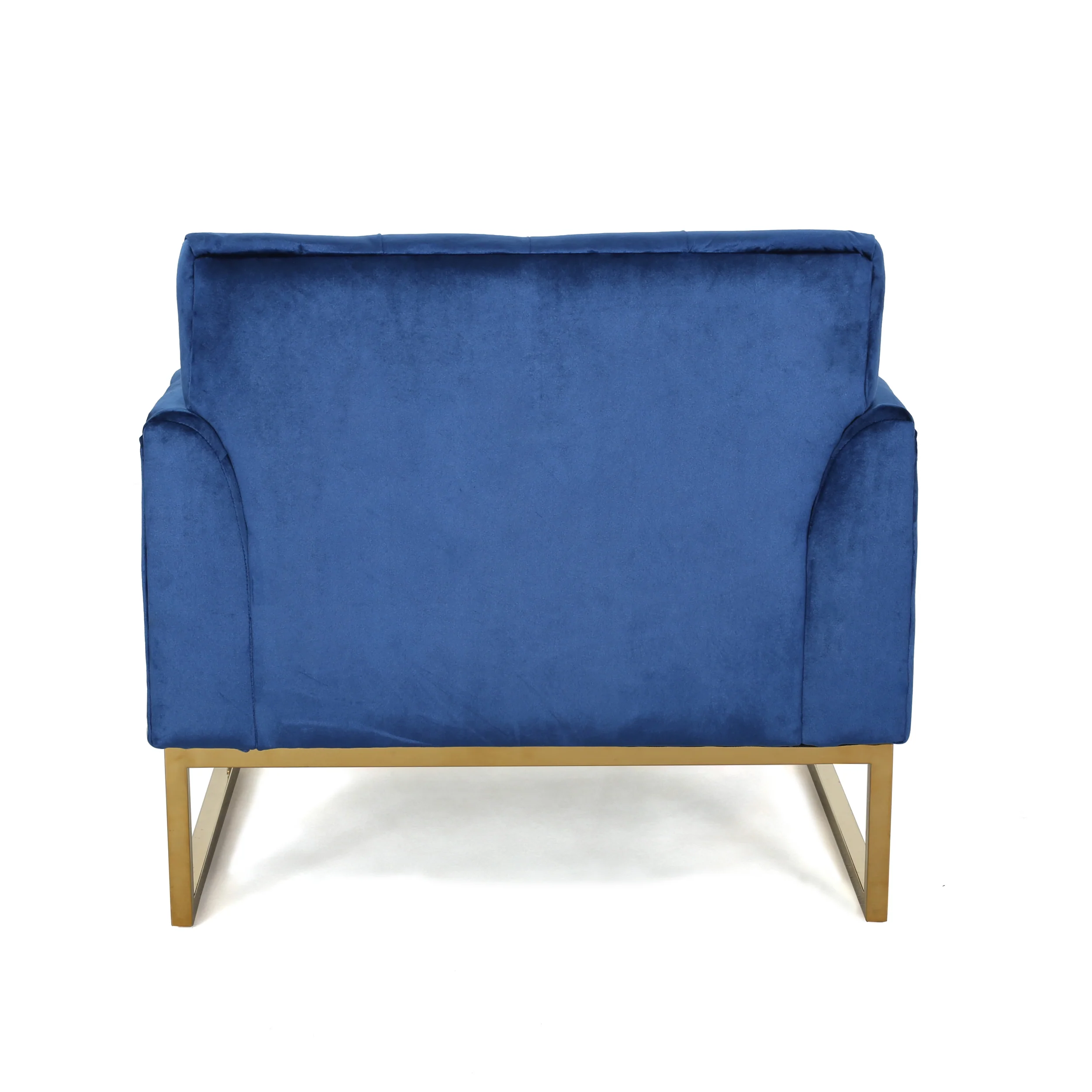 Doris Modern Glam Button Tufted Diamond Stitch Velvet Club Chair with Gold Frame - furnishings