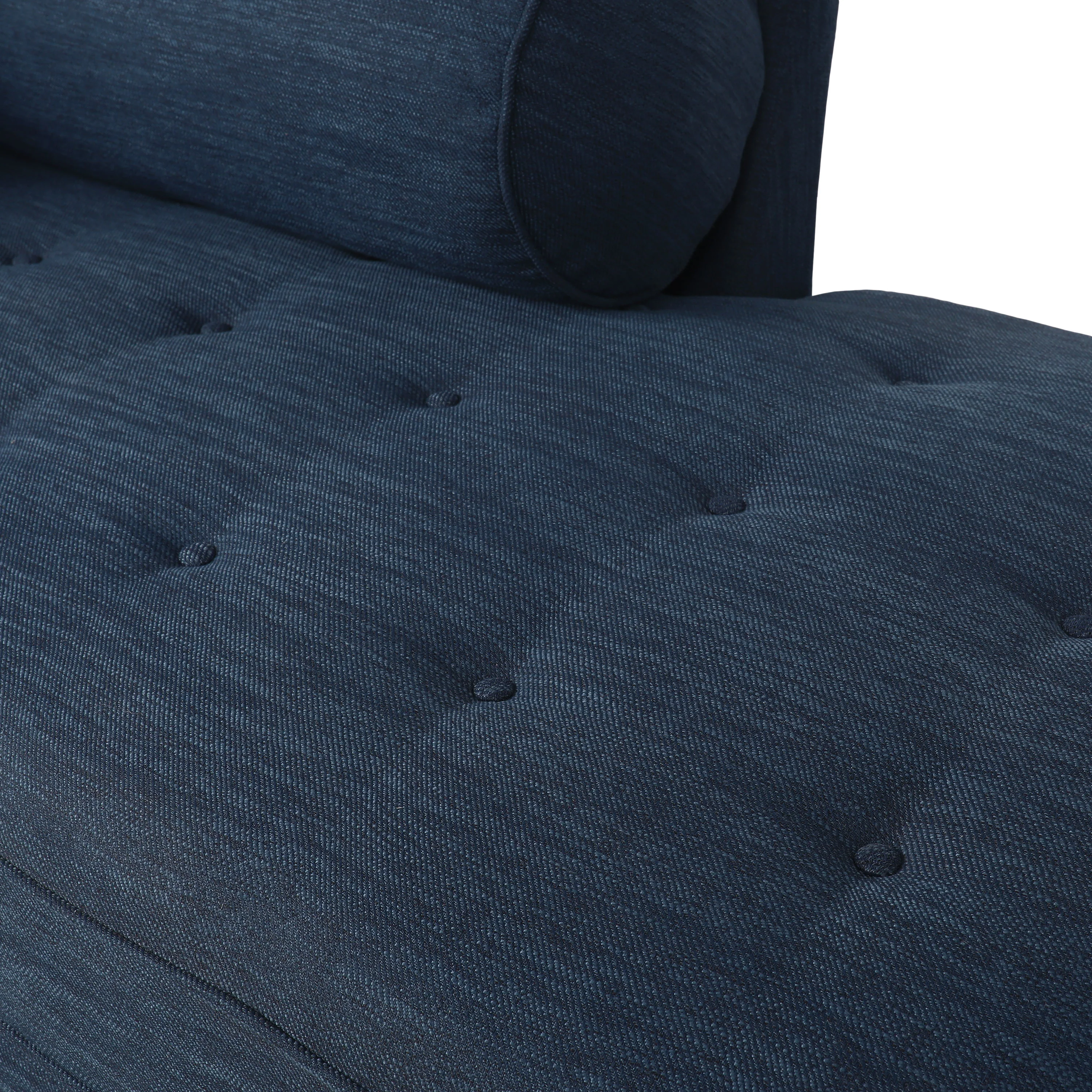 Neel Contemporary Fabric Tufted Chaise Lounge with Bolster Pillow - furnishings