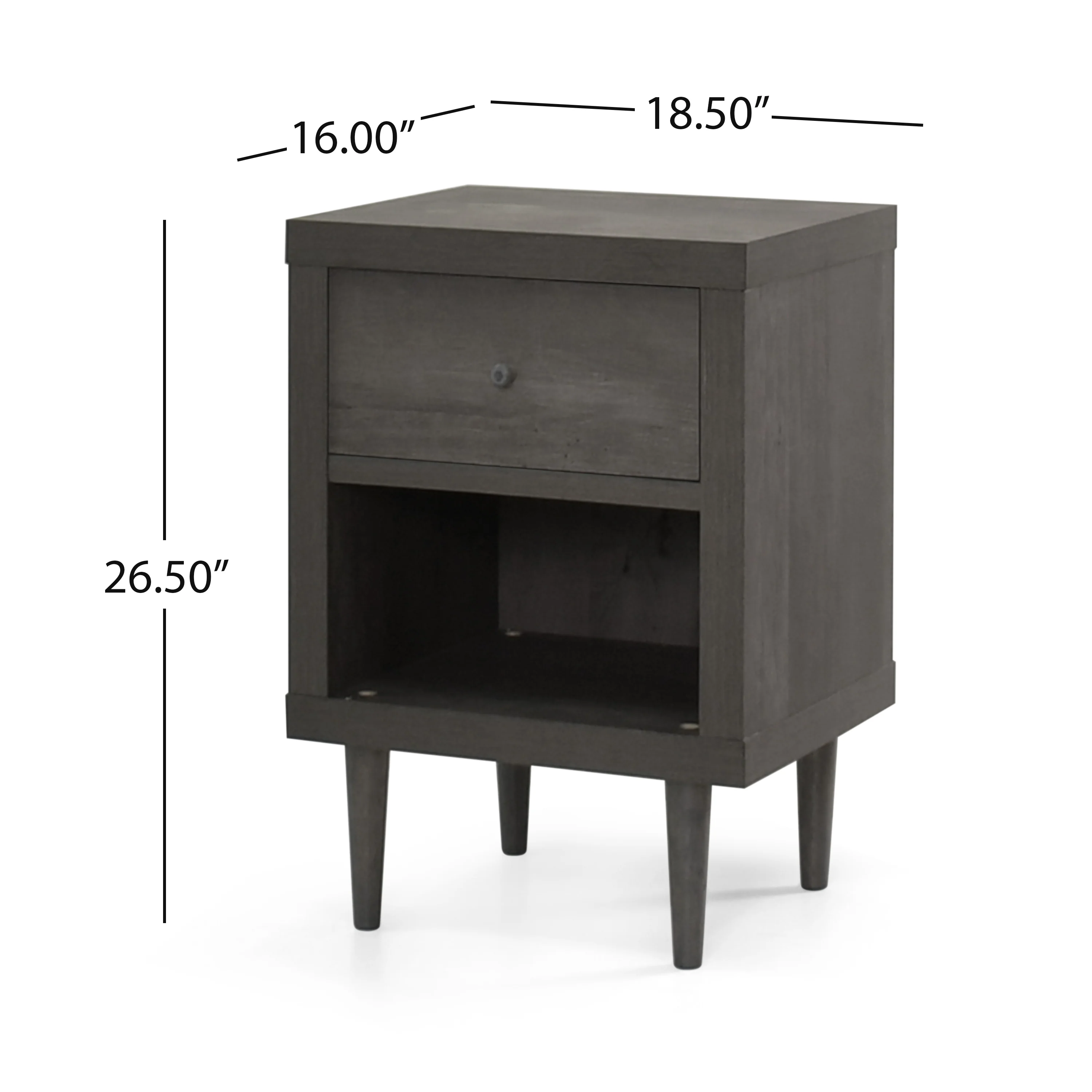 Farhart Faux Wood Single Drawer Nightstand - furnishings