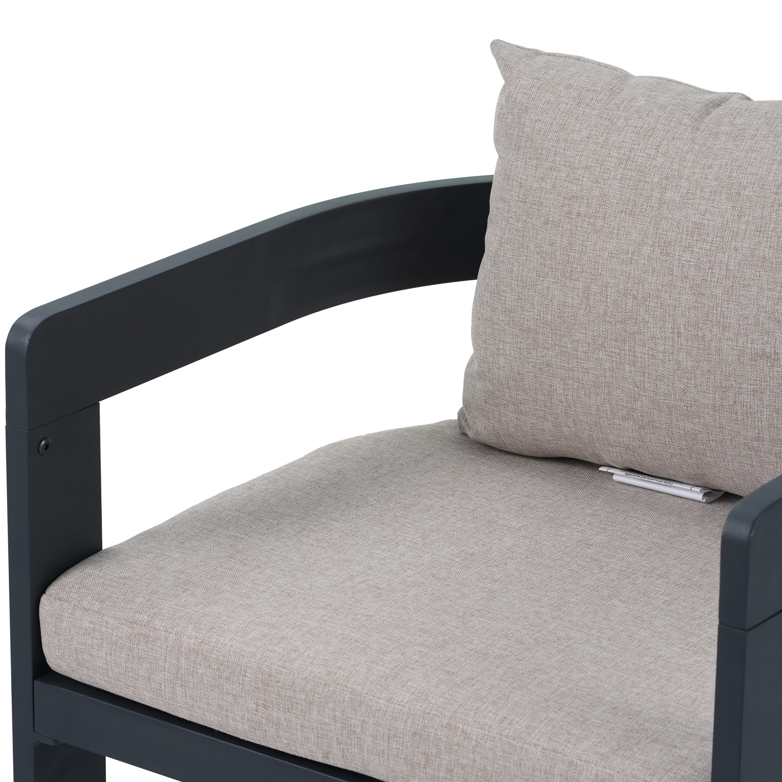 Olaly Modern Boucle Dining Chairs with Arms & Aluminum Frame - furnishings