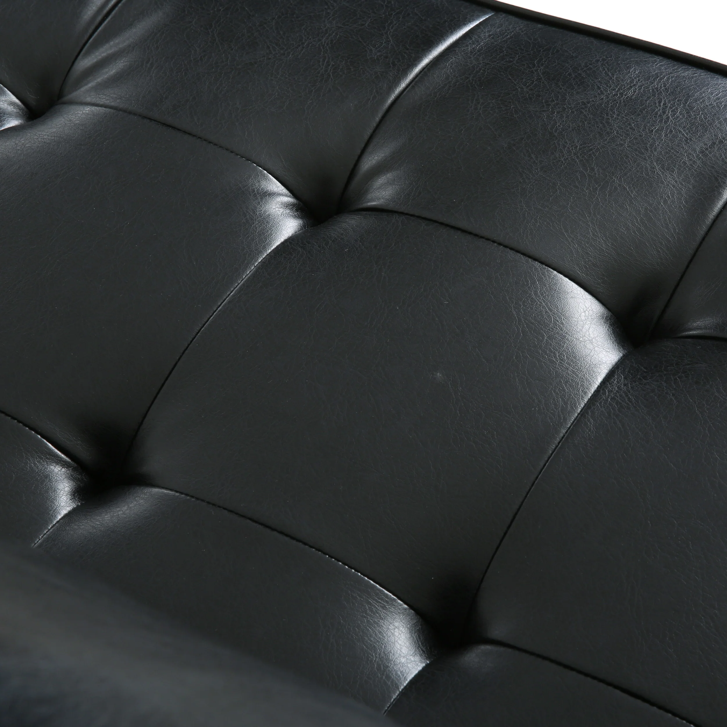 Hixon Contemporary Faux Leather Tufted 3 Piece Sofa and Club Chair Set - furnishings