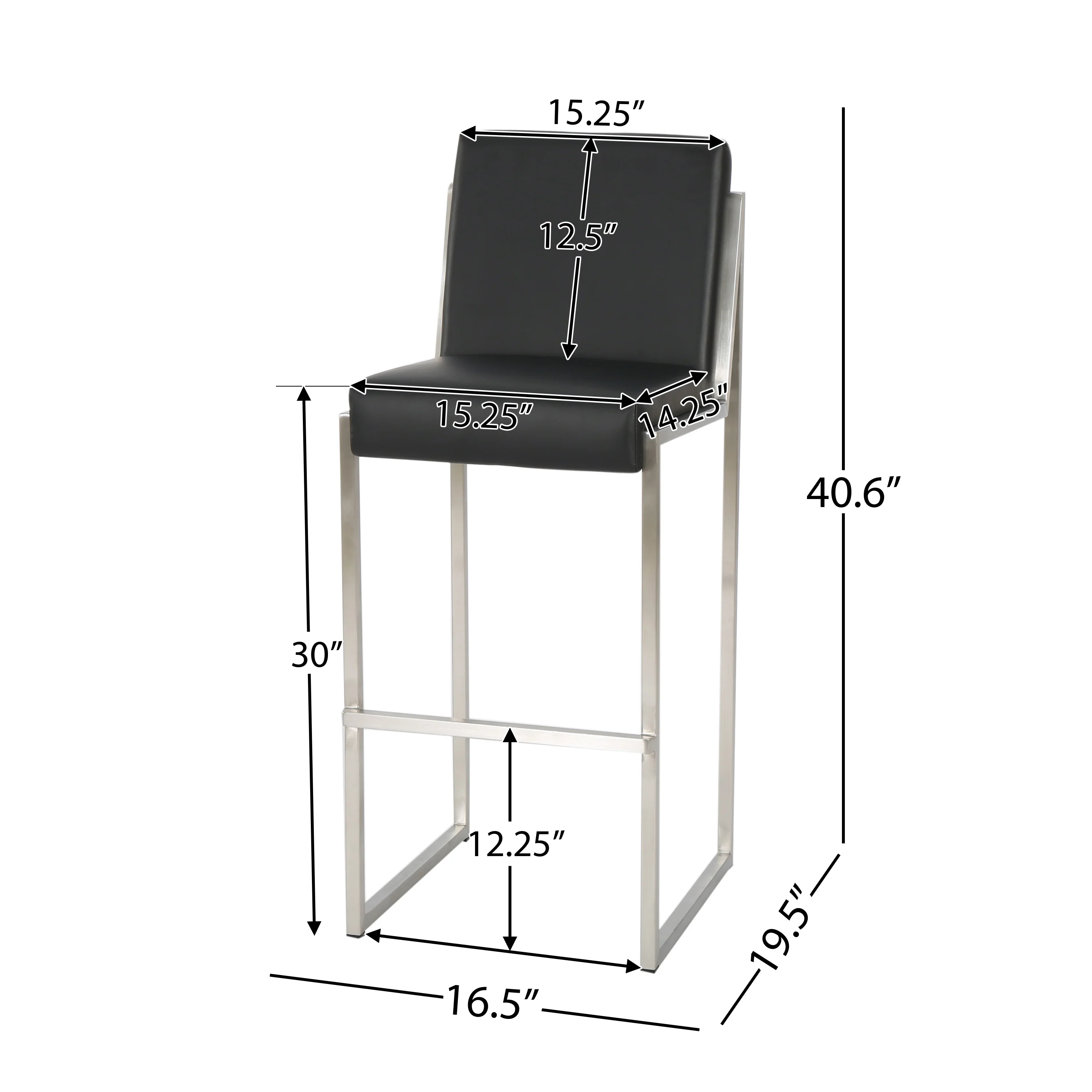 October 30-Inch Bonded Leather Barstool (Set of 2) - furnishings