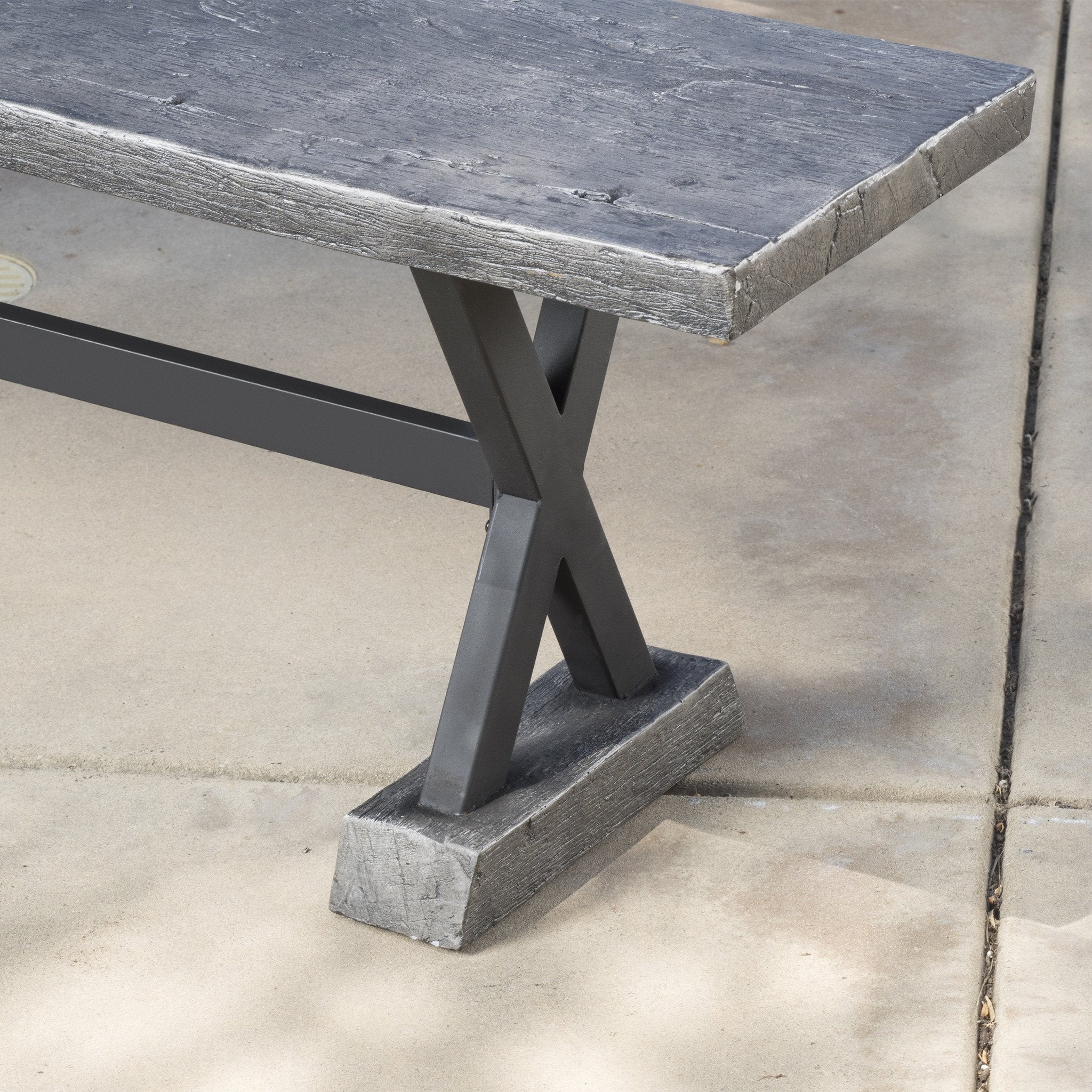 Lavelle Farmhouse Distressed Gray Lightweight Concrete Dining Benches (Set of 2) - furnishings