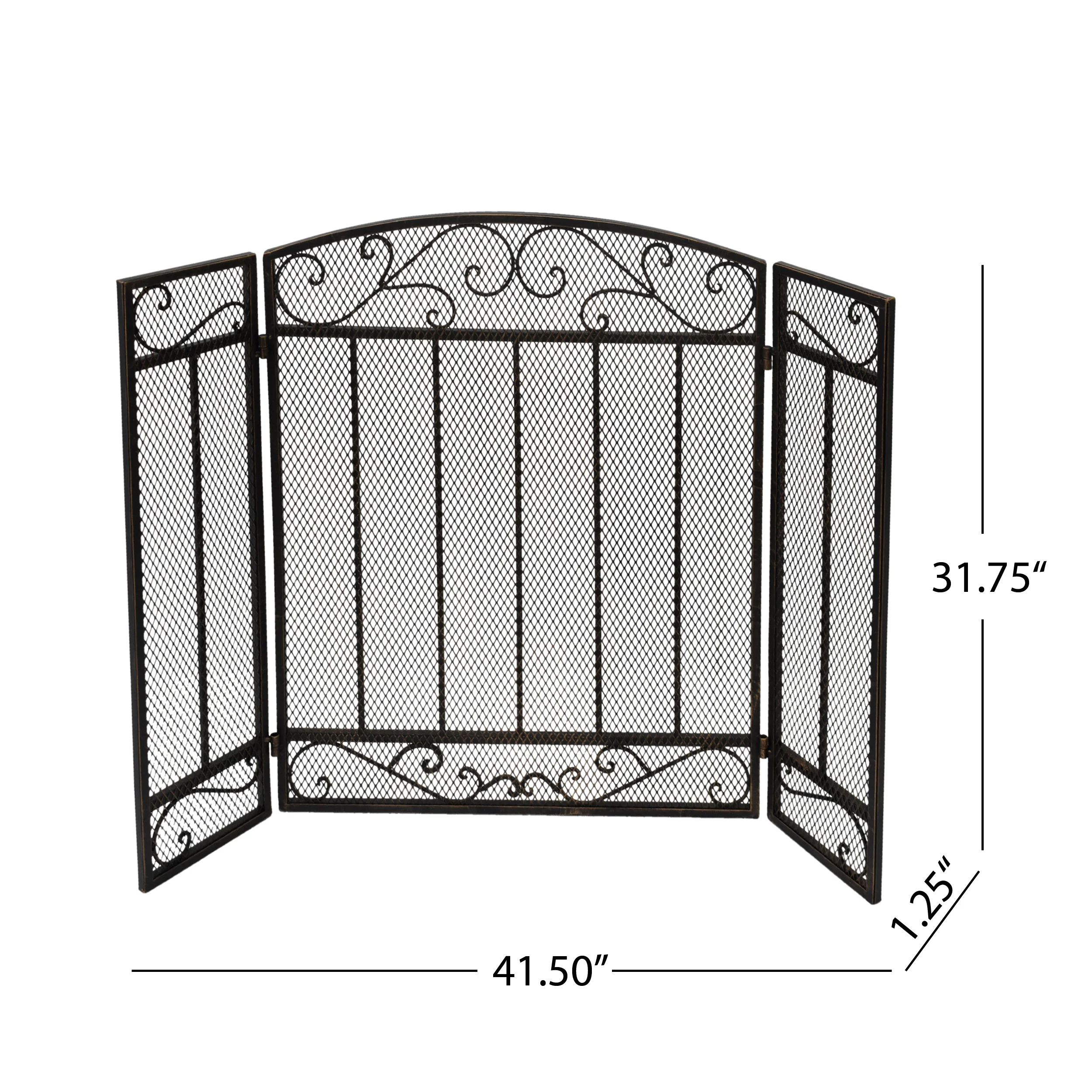 Fernando Contemporary Three Panel Iron Firescreen - furnishings