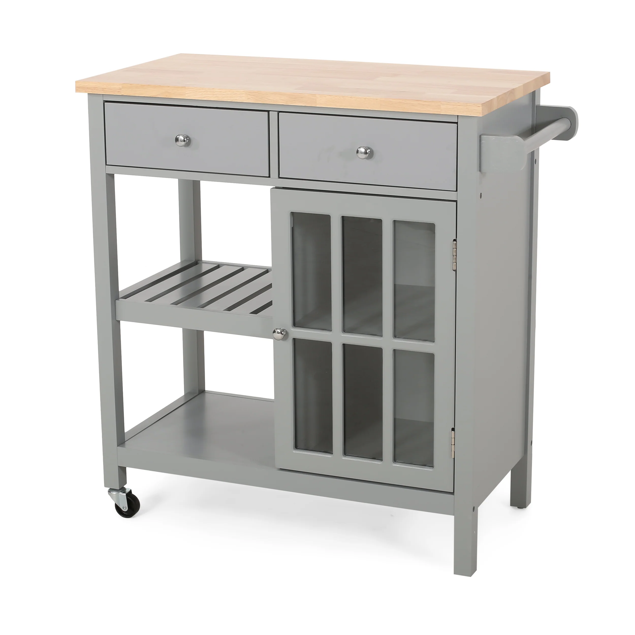 Aidah Contemporary Kitchen Cart with Wheels - furnishings