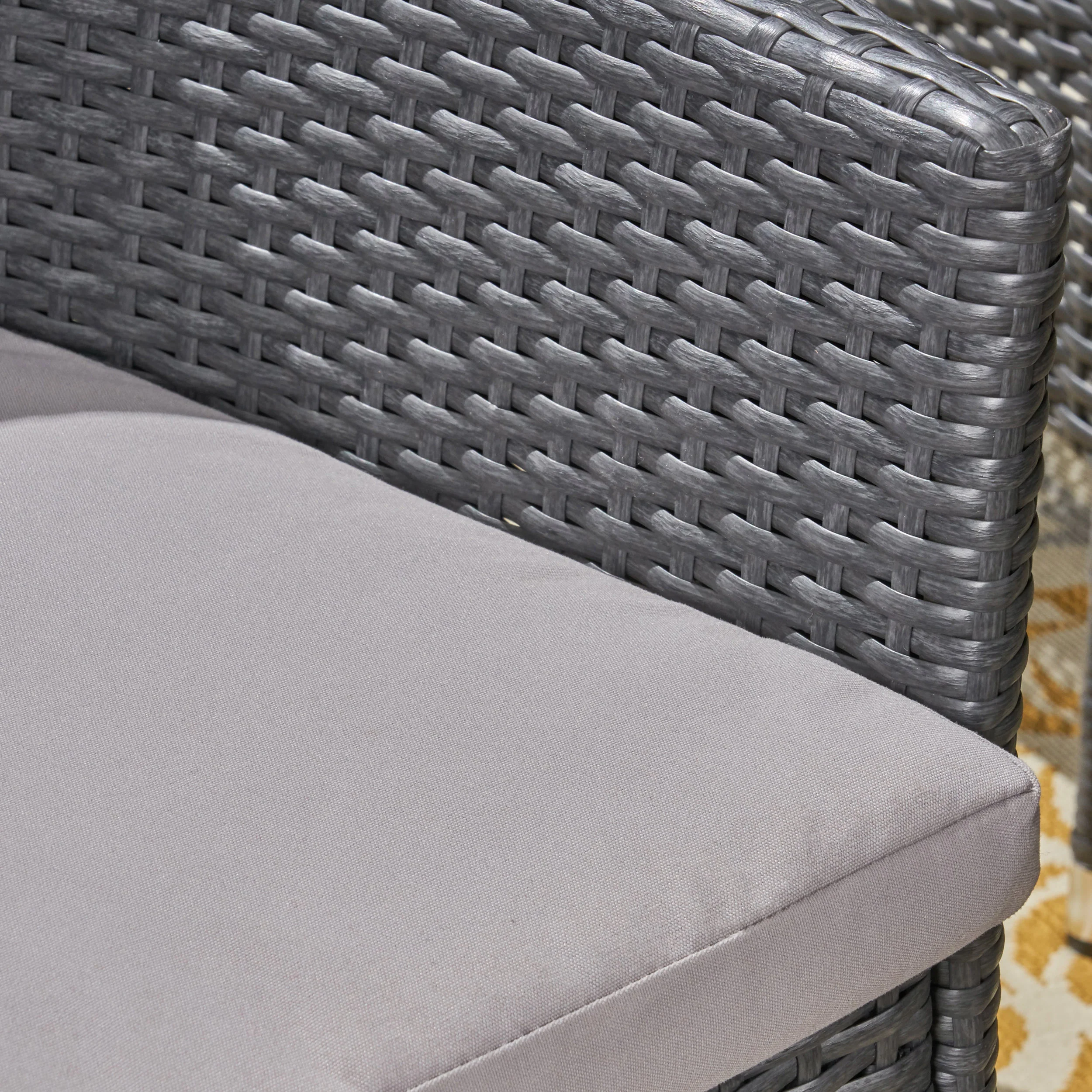 Saluda Outdoor Wood and Wicker Expandable Dining Set - furnishings