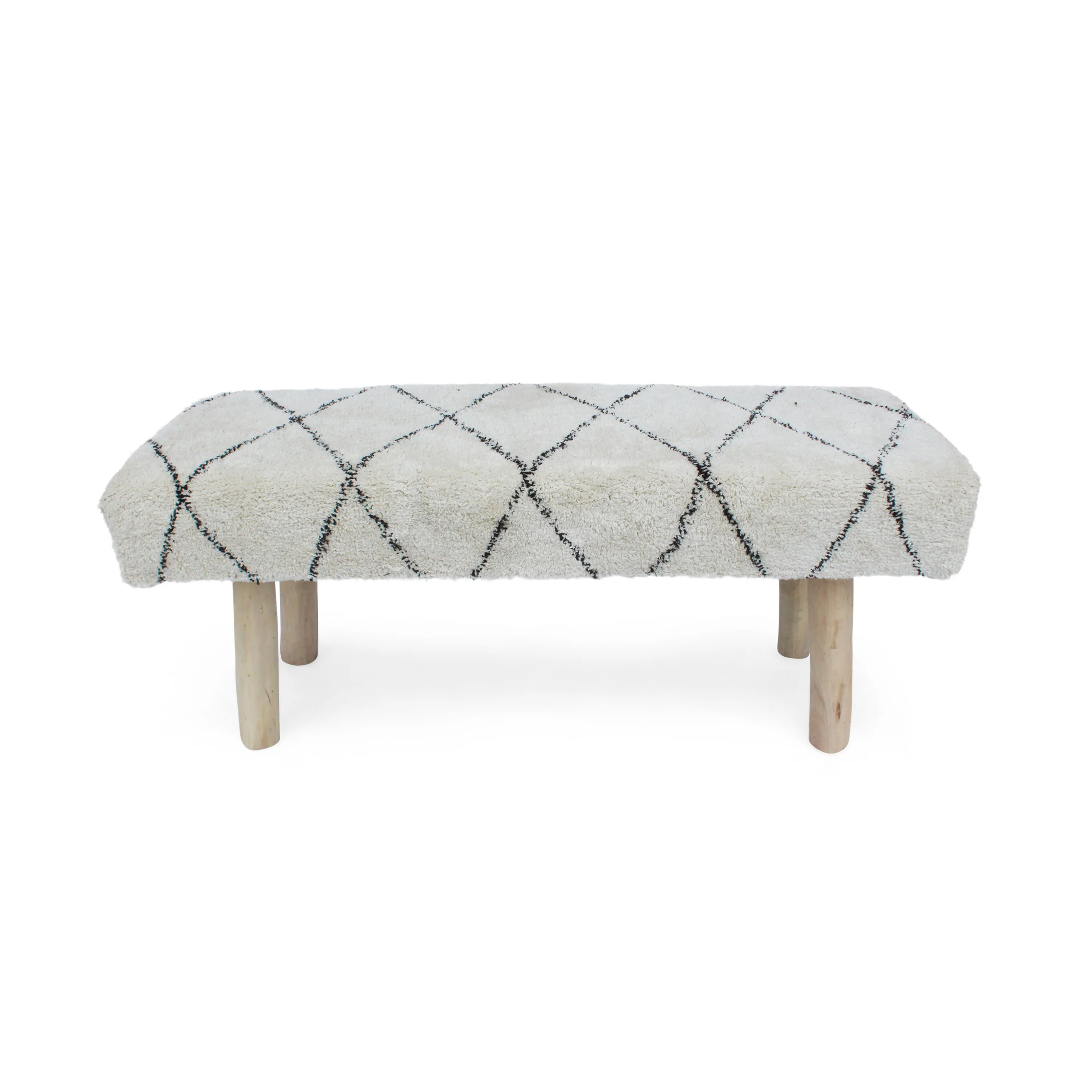 Carrera Handcrafted Boho Rectangular Fabric Bench - furnishings