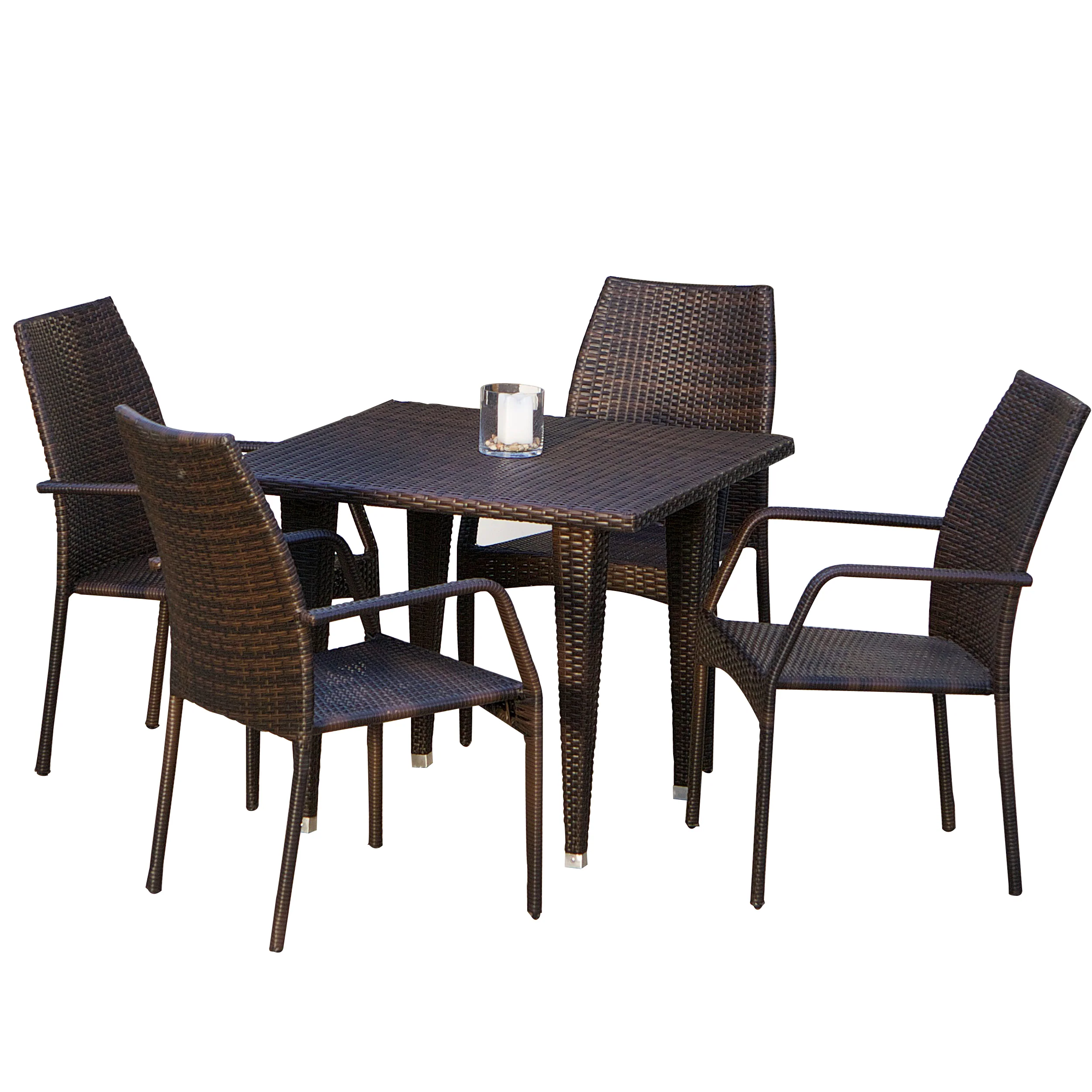 Michael 5 Piece Outdoor Wicker Dining Set - furnishings