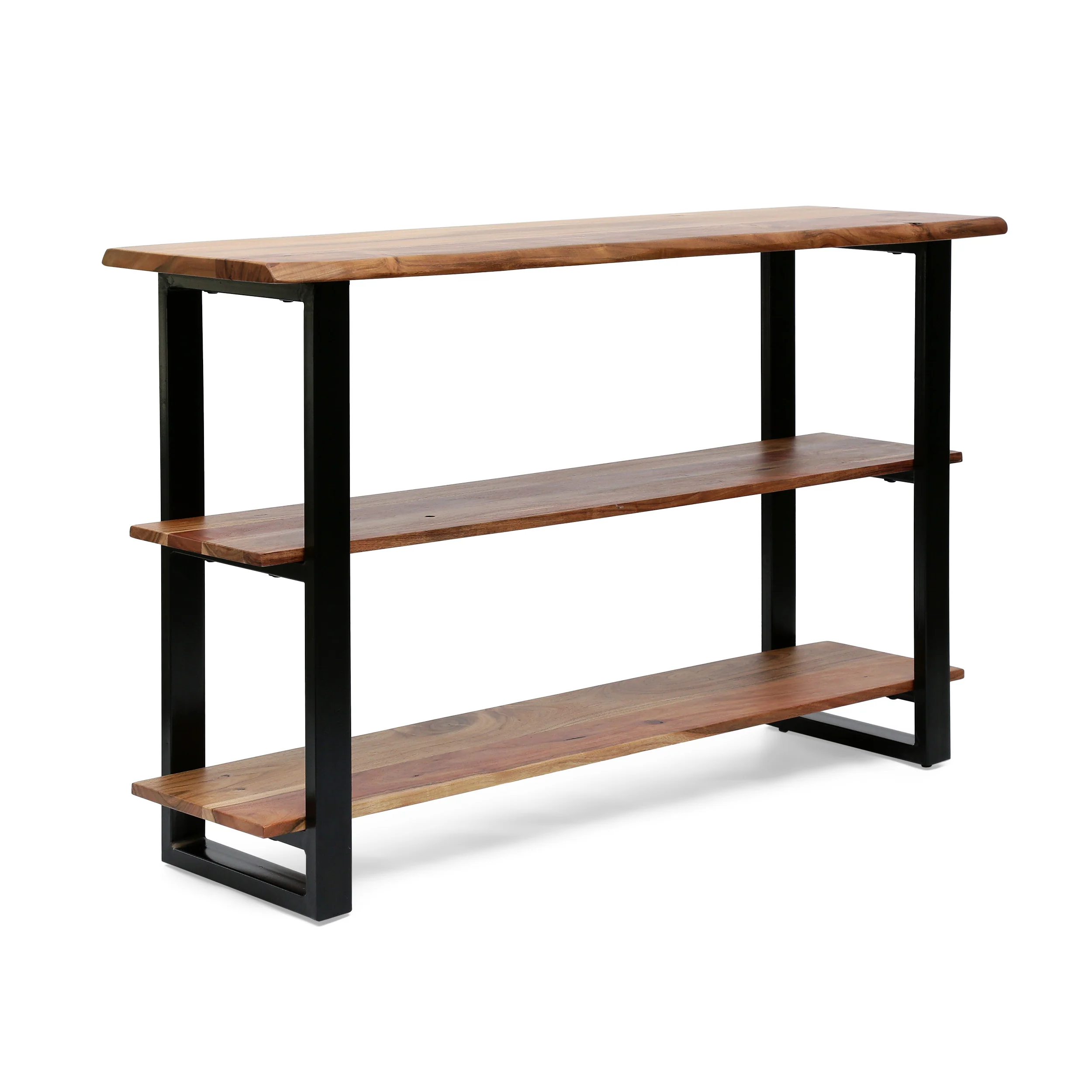 Canaan Handcrafted Modern Industrial Acacia Wood Media Console Table - furnishings