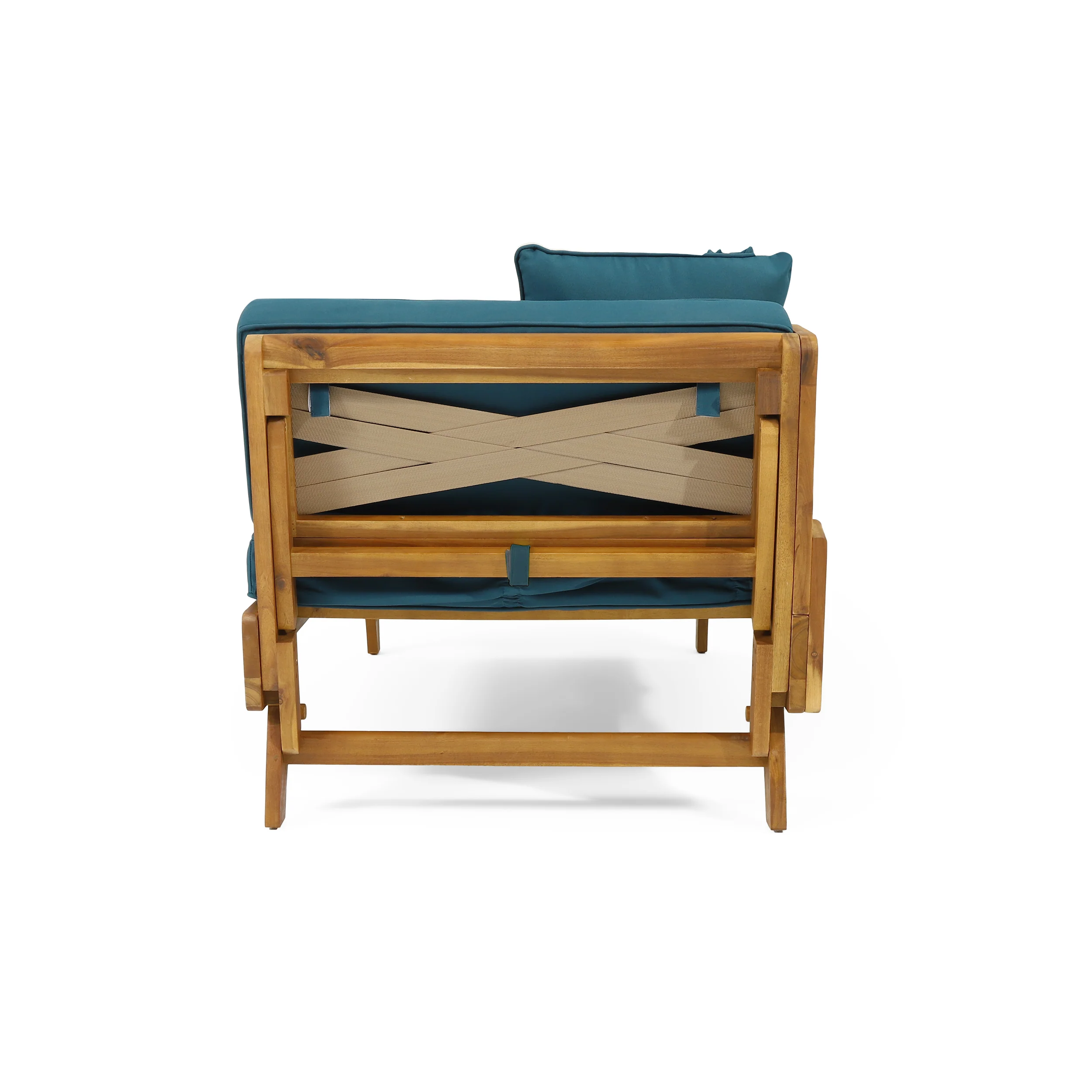 Oceanna Outdoor Acacia Wood and Rope Expandable Daybed with Cushions - furnishings