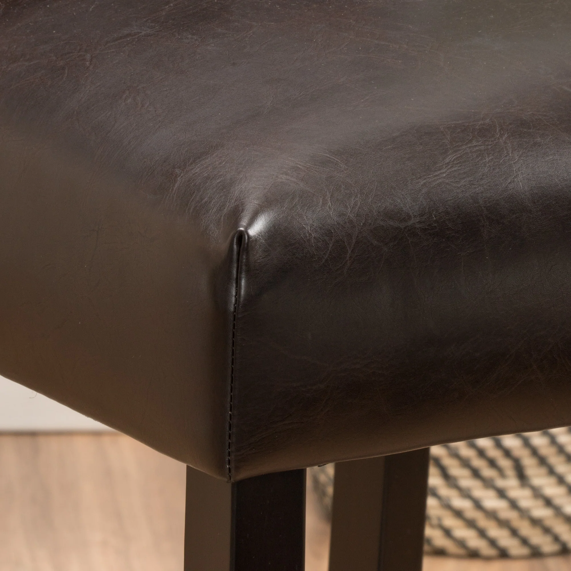 Pierre 27-Inch Brown Leather Counter Stool (Set of 2) - furnishings