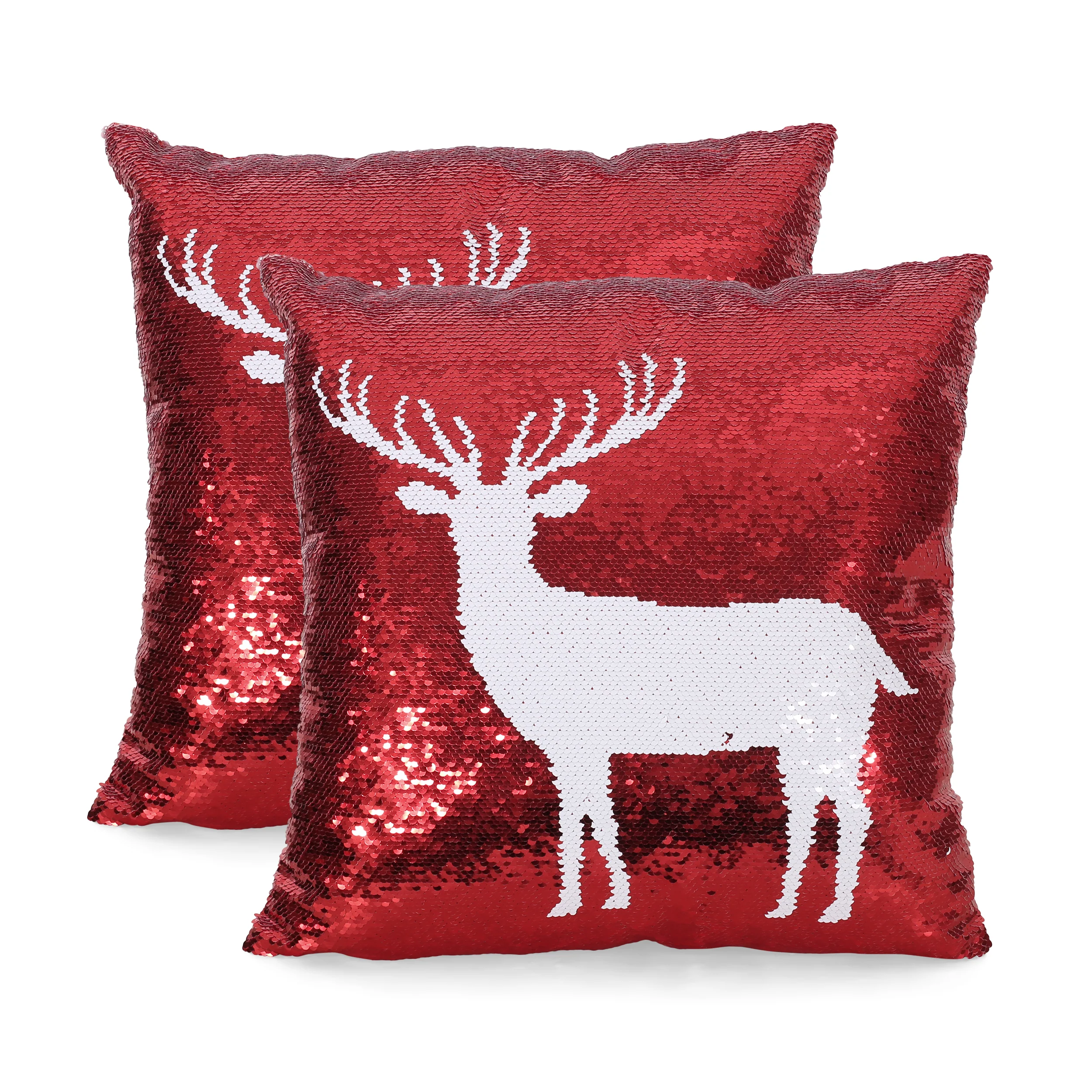 Desota Glam Sequin Christmas Throw Pillow - furnishings