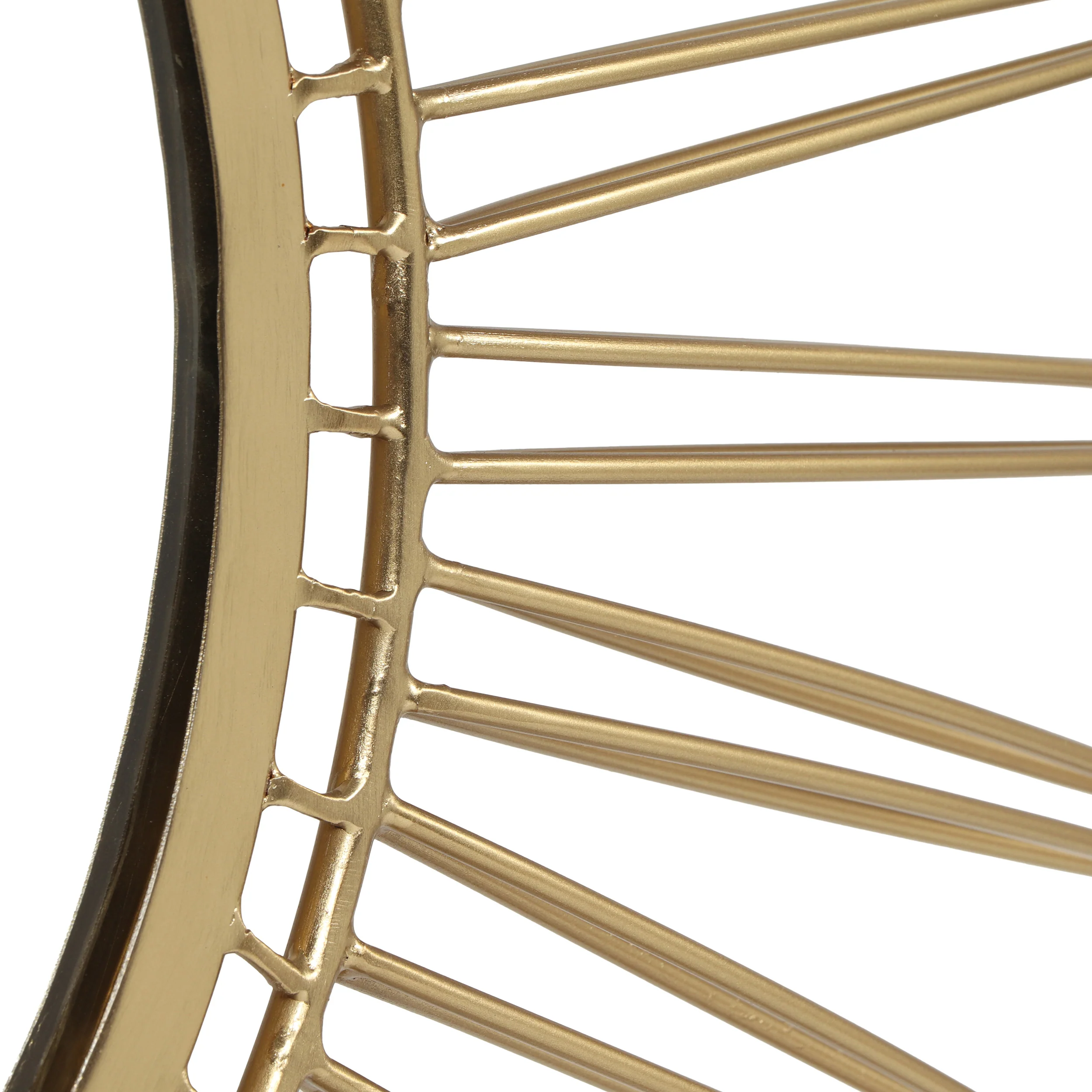 Ximen Modern Glam Handcrafted Round Sun Wall Mirror, Gold - furnishings