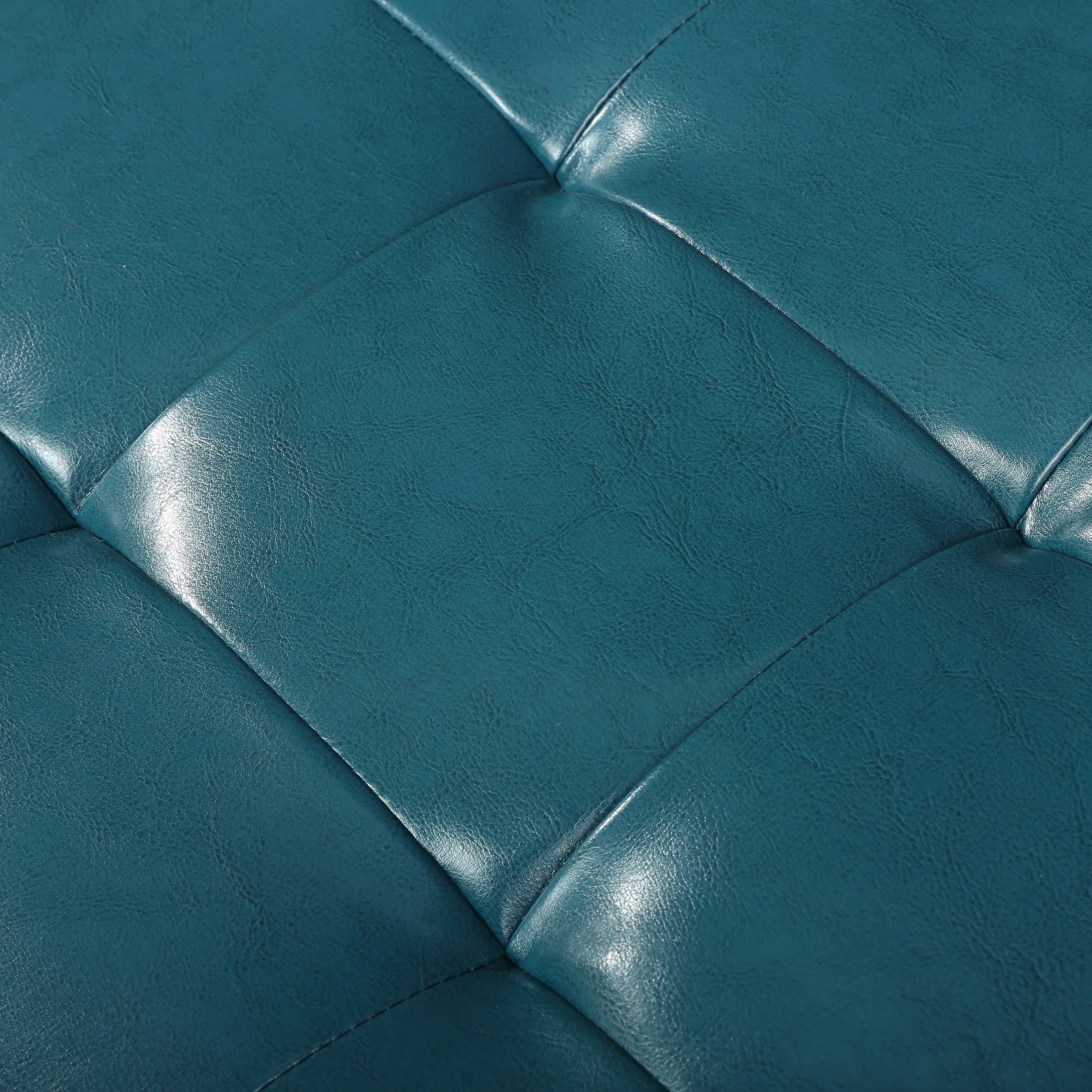 Robin Teal Leather Storage Ottoman Bench - furnishings