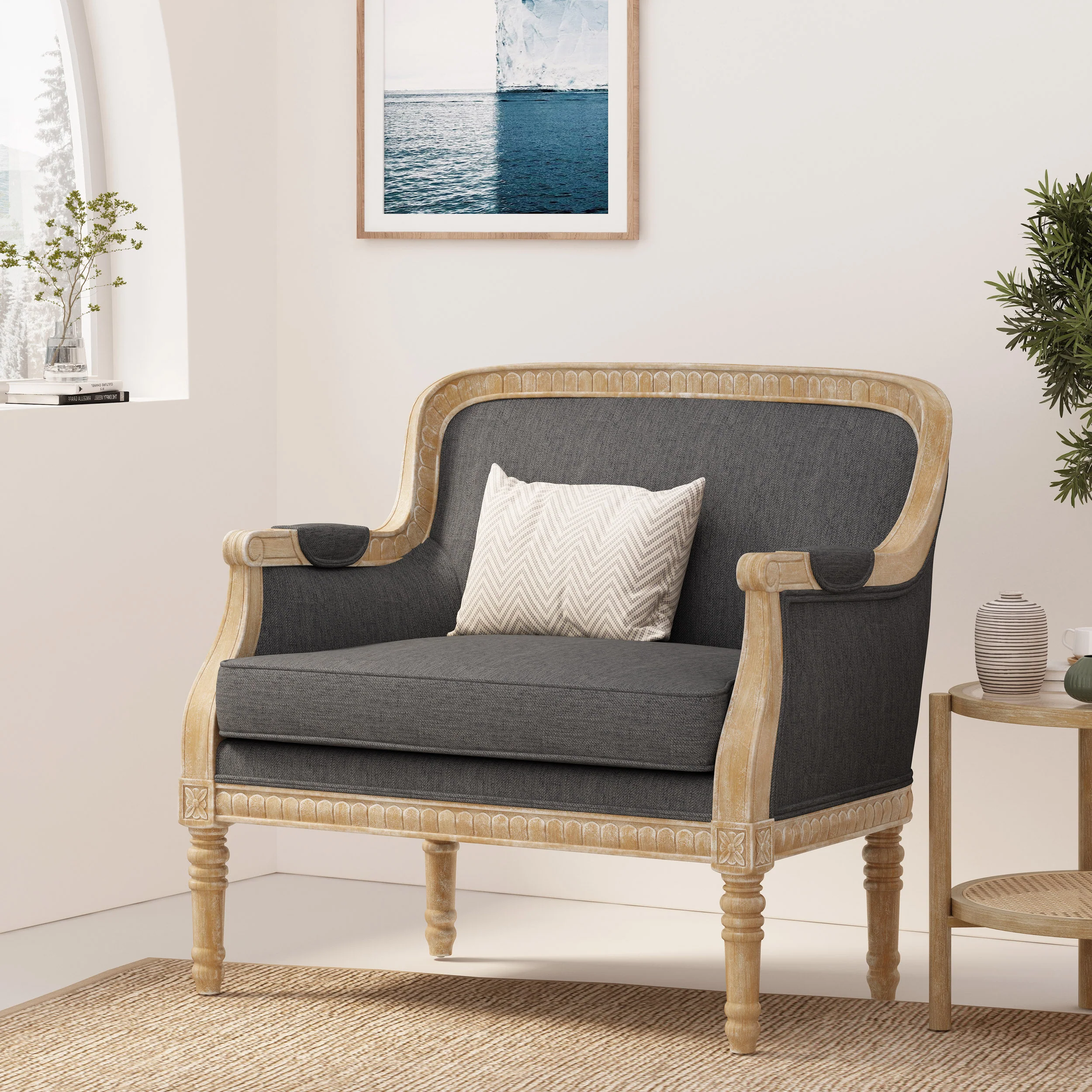 Bennion French Country Fabric Upholstered Club Chair - furnishings