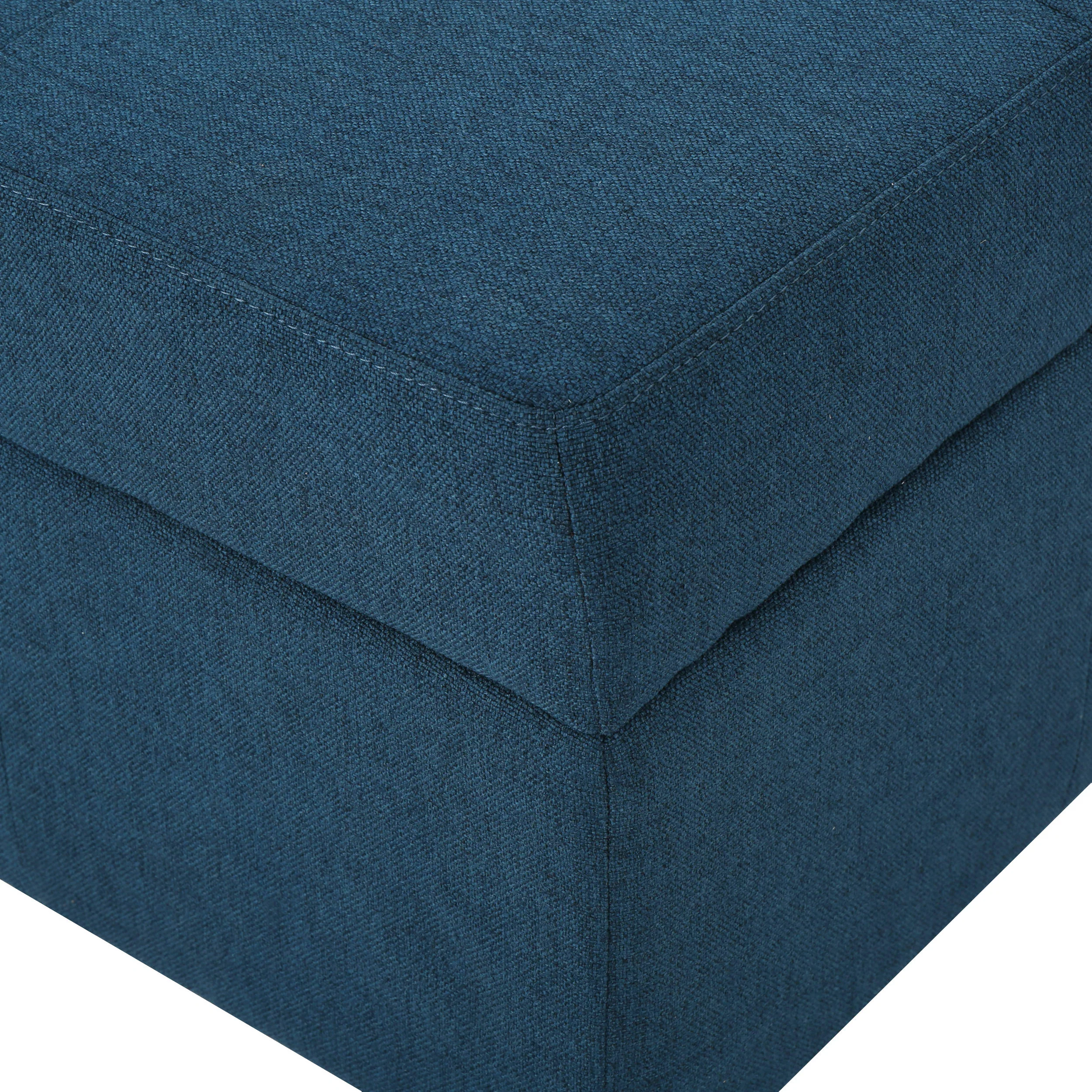Channing Square Tufted Fabric Storage Ottoman Coffee Table With Casters - furnishings