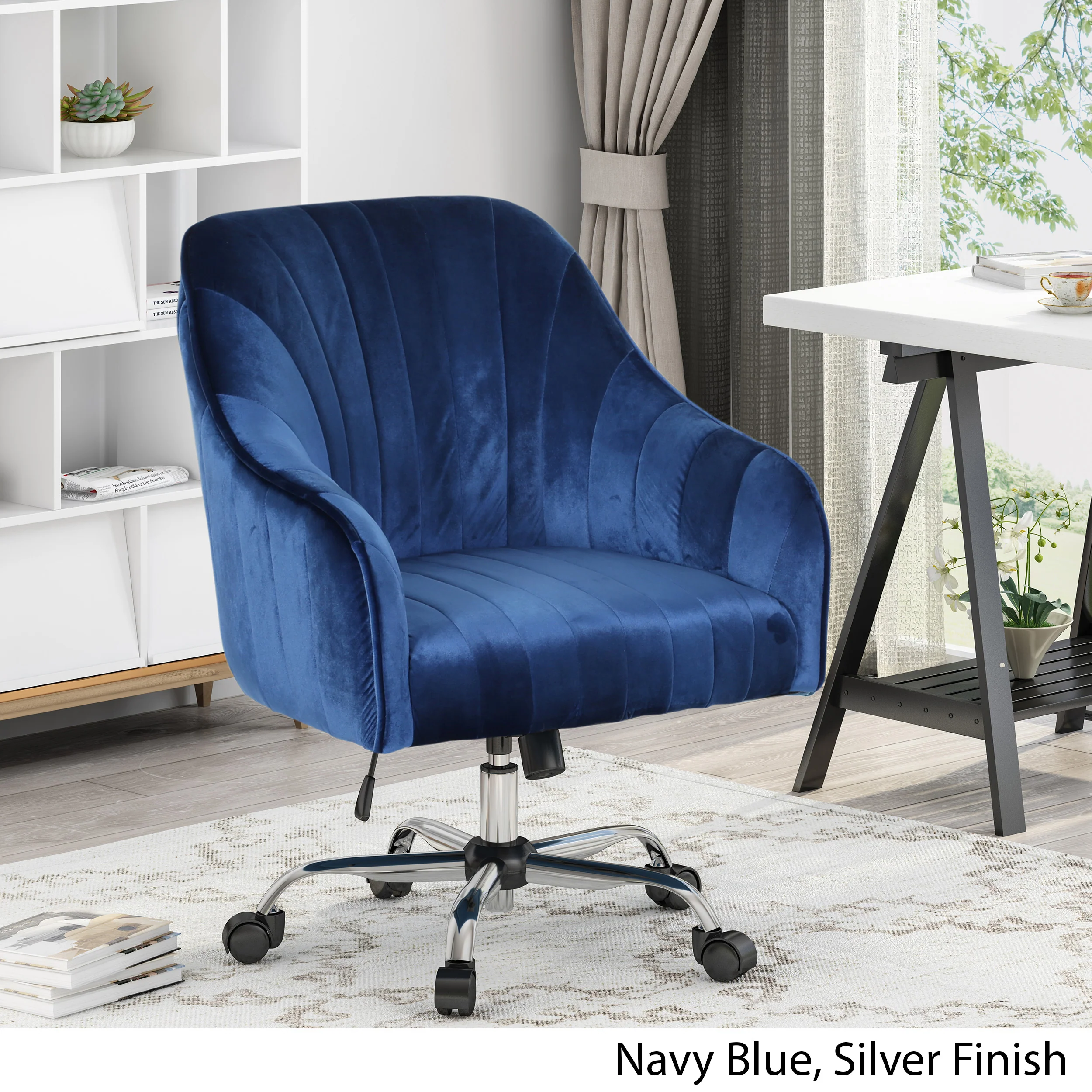 Haiden Glam Velvet Home Office Chair with Swivel Base - furnishings