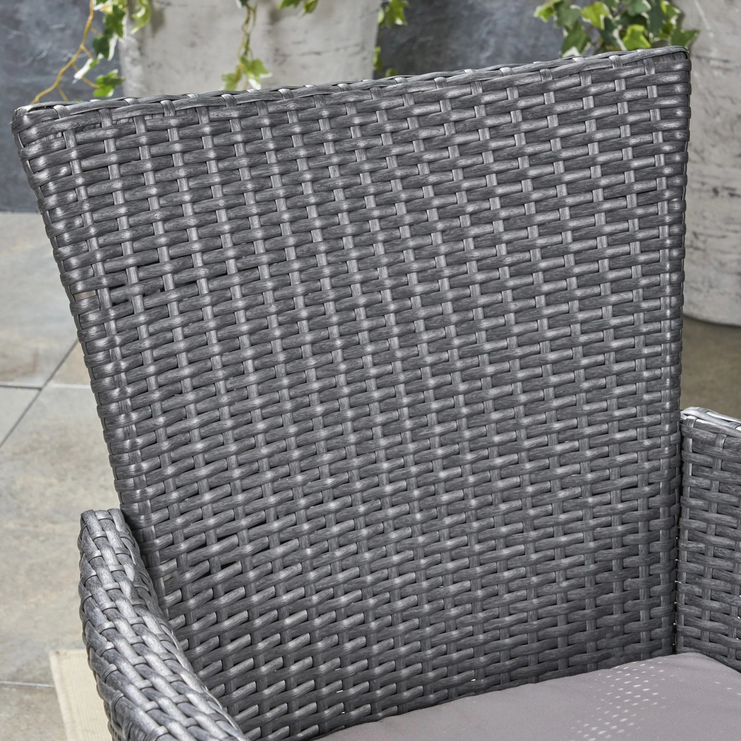 Saluda Outdoor Wood and Wicker Expandable Dining Set - furnishings