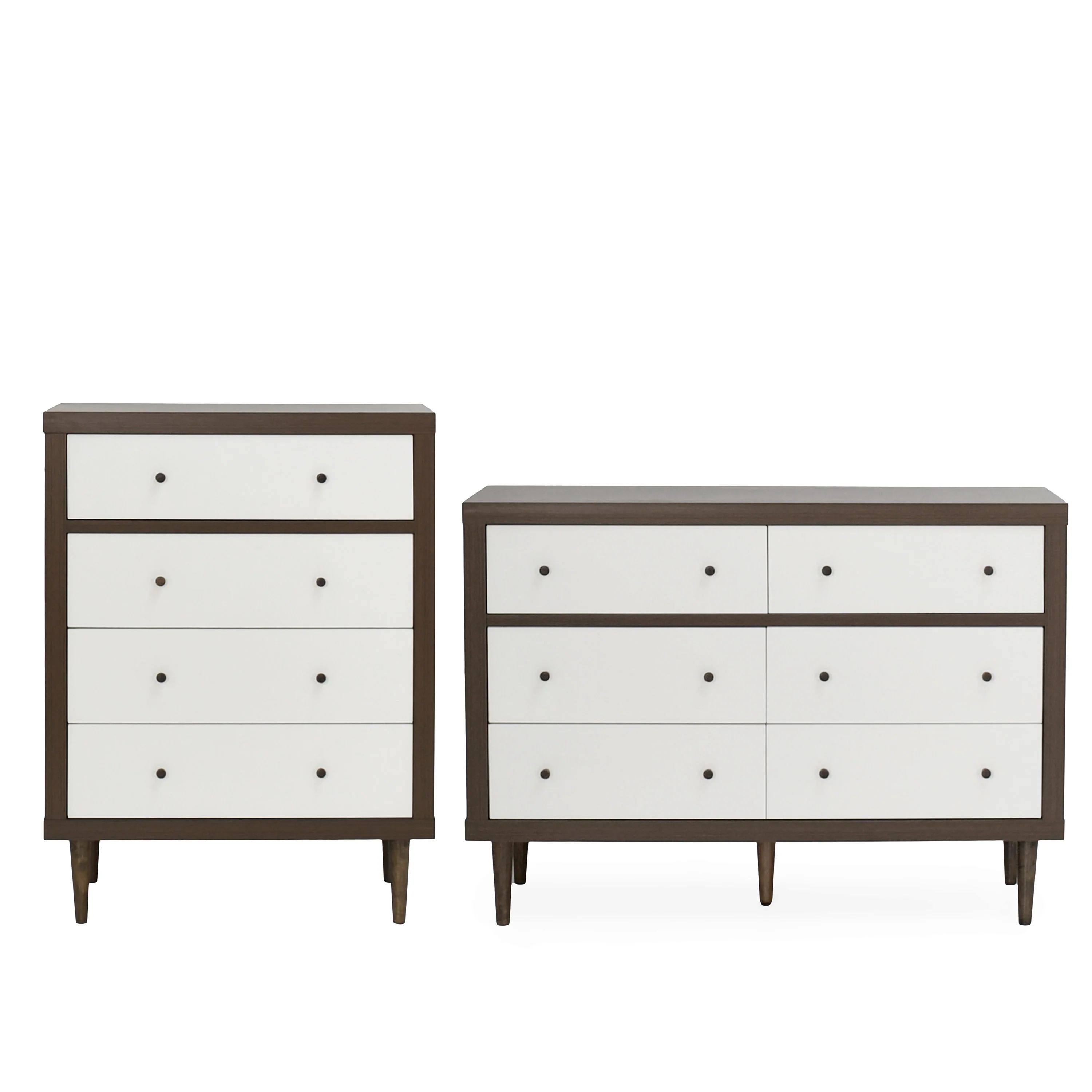 Farhart Mid Century Modern 2 Piece Double Dresser and 4 Drawer Dresser Bedroom Set - furnishings