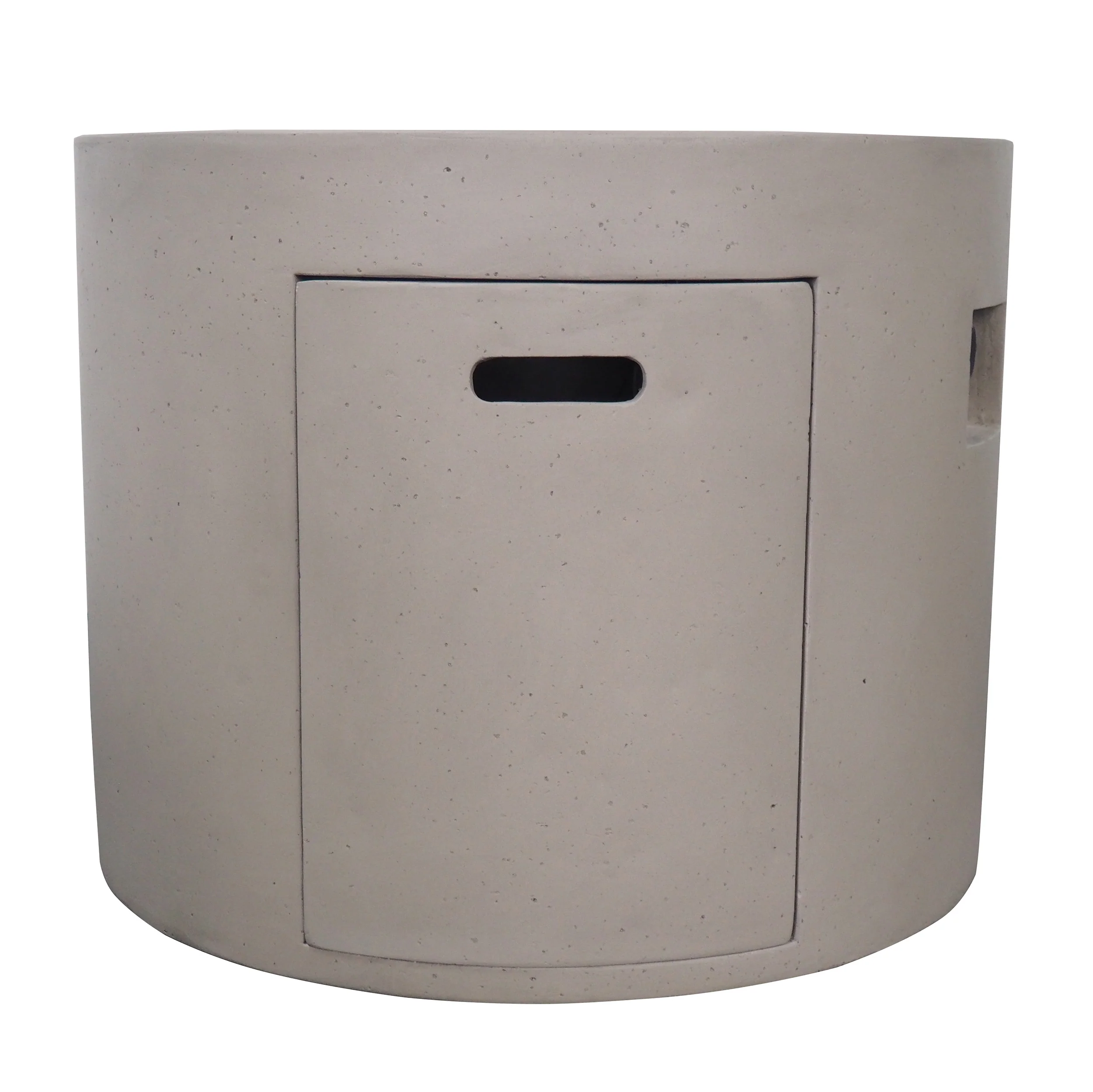 Leo Outdoor 31-inch Round Light Weight Concrete Gas Burning Fire Pit - furnishings