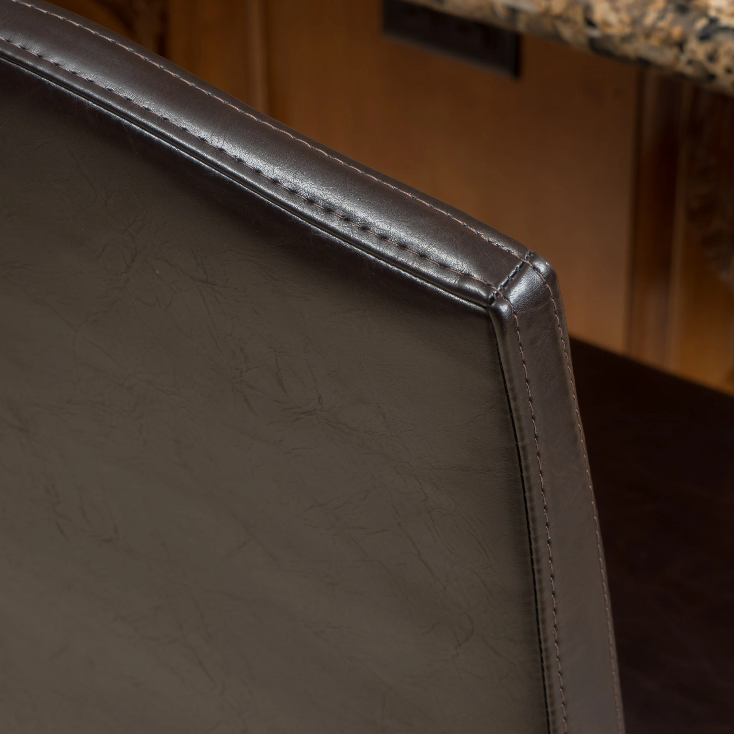 Maksman 27-Inch Brown Leather Counter Stools (Set of 2) - furnishings
