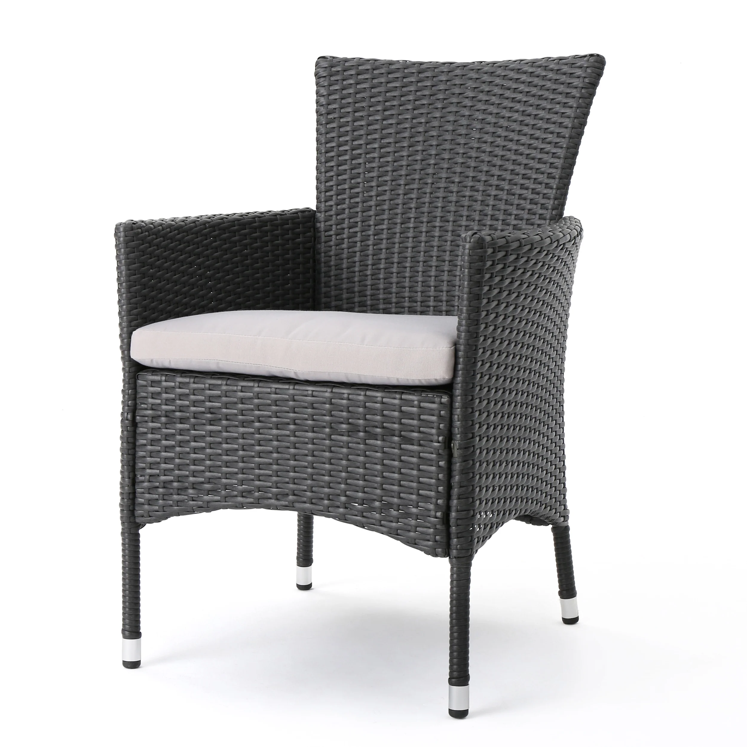 Altair Outdoor 7 Piece Aluminum Dining Set with Wicker Chairs - furnishings