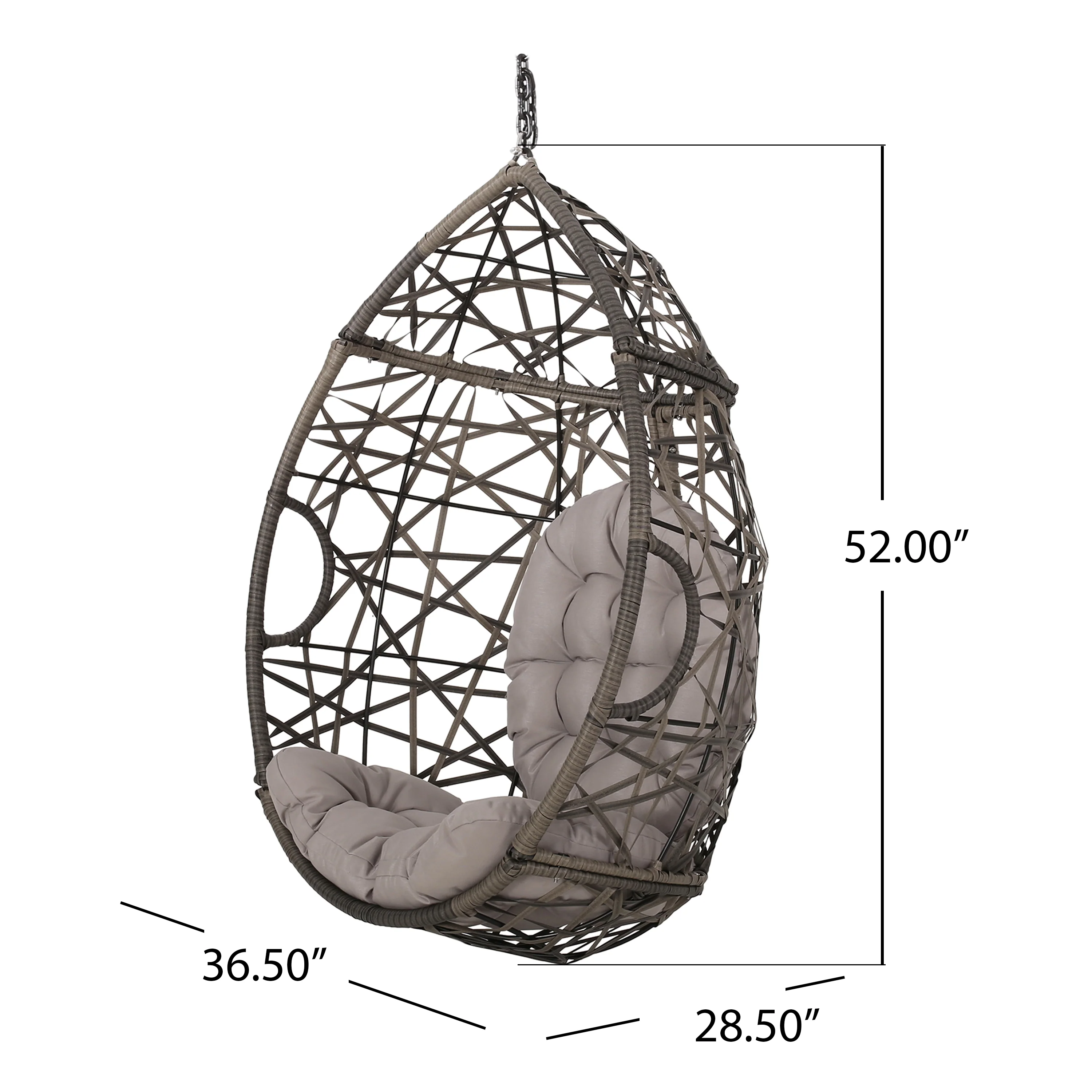 Berkley Outdoor Wicker Hanging Egg Chair - furnishings