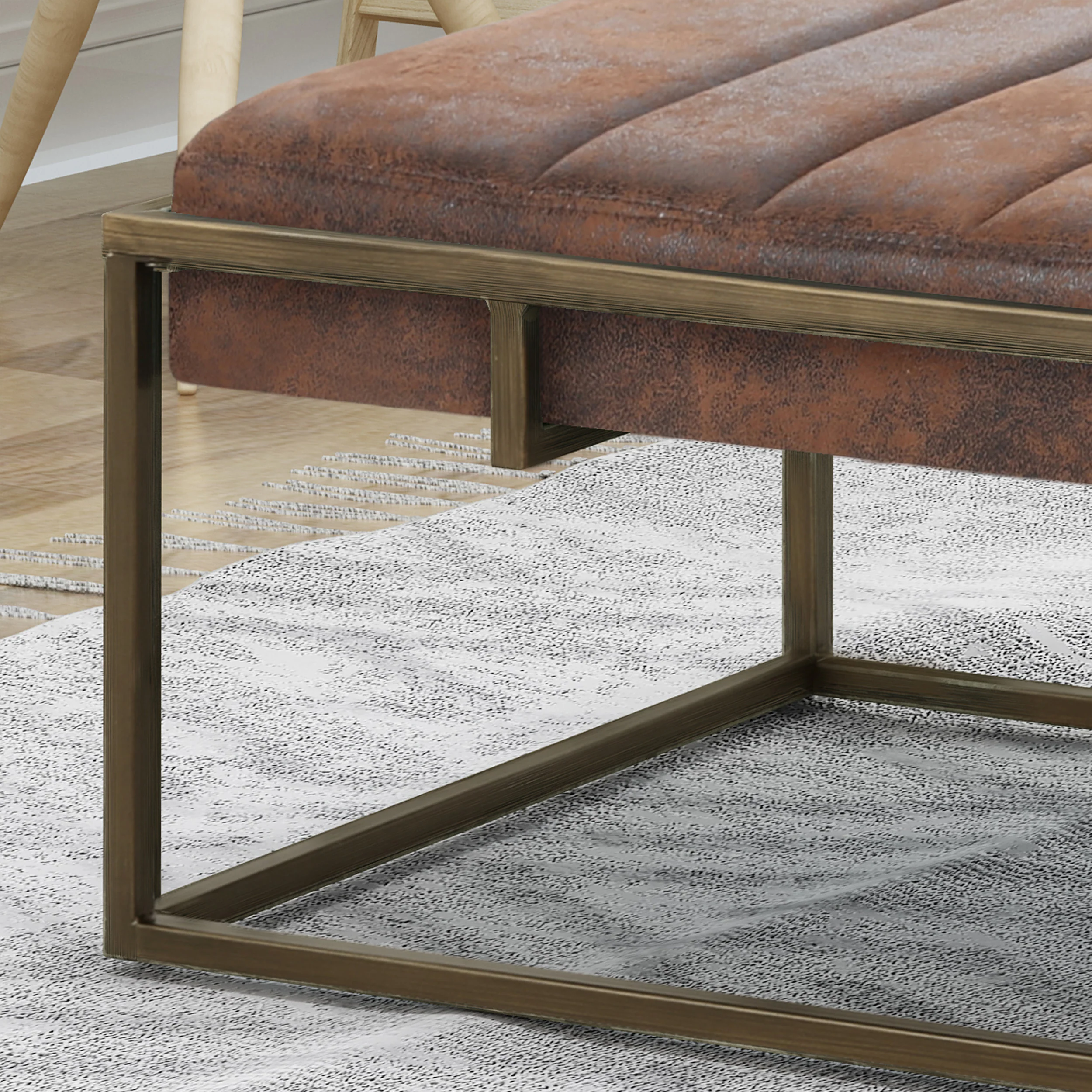 Vassy Modern Microfiber Ottoman Bench - furnishings