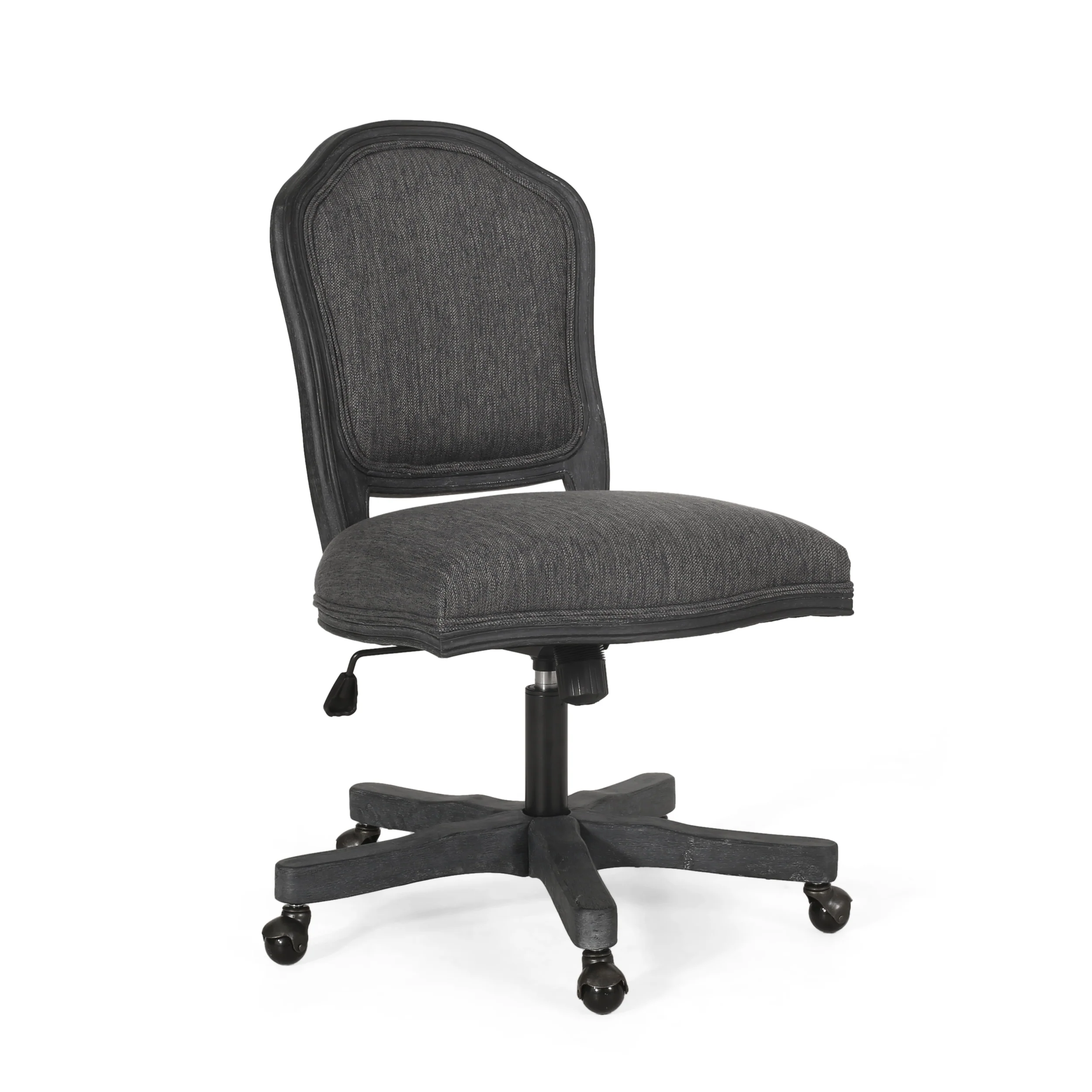 Oakes French Country Upholstered Swivel Office Chair - furnishings