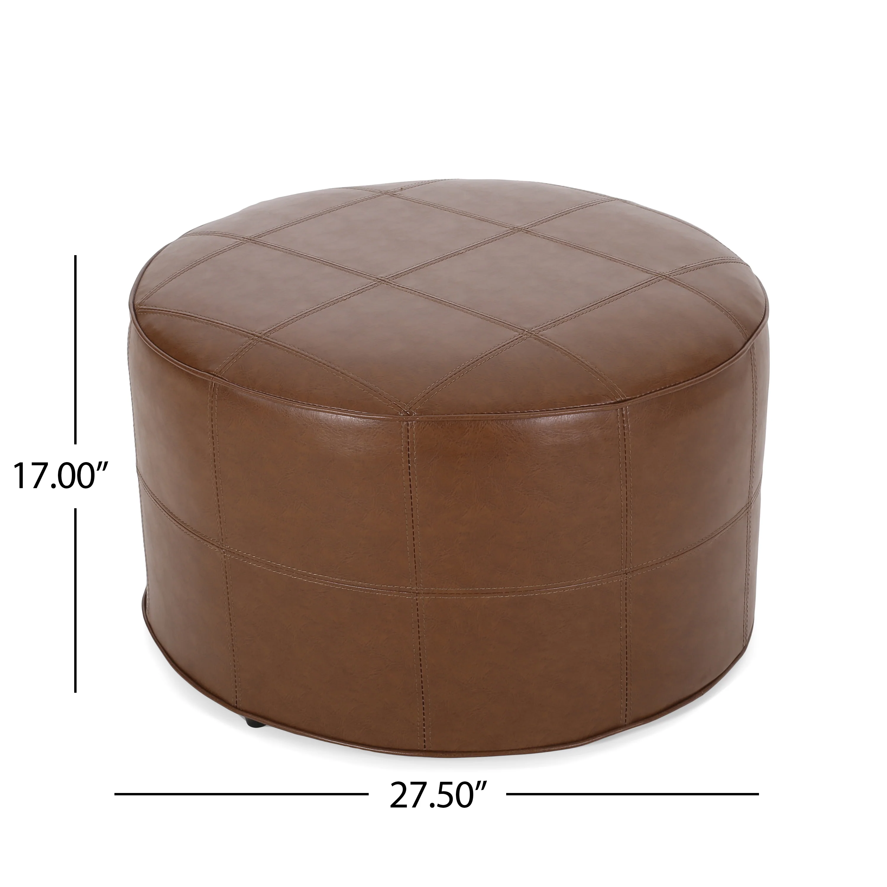 Dored Faux Leather Upholstered Ottoman - furnishings