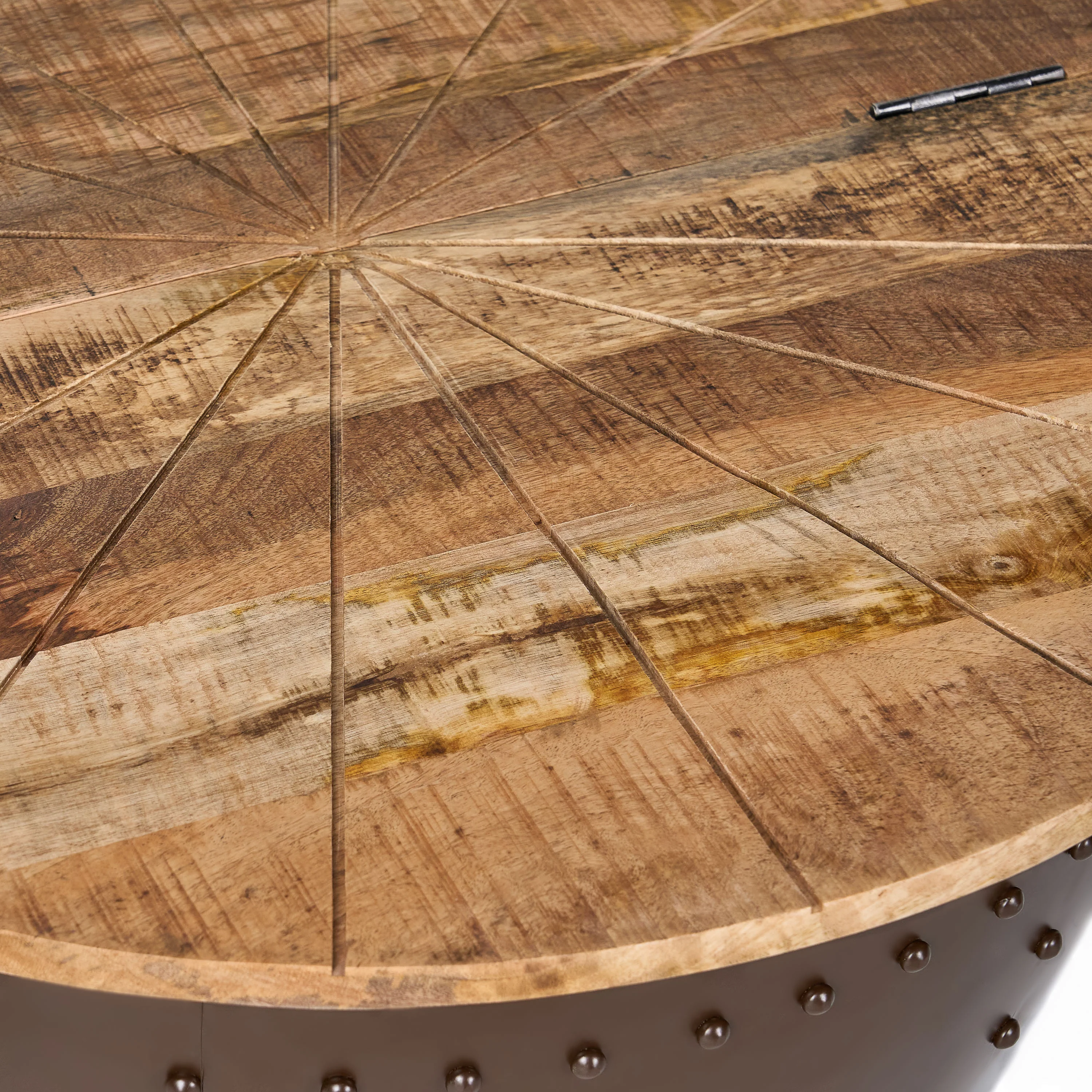 Aysen Handcrafted Modern Industrial Mango Wood and Iron Coffee Table - furnishings