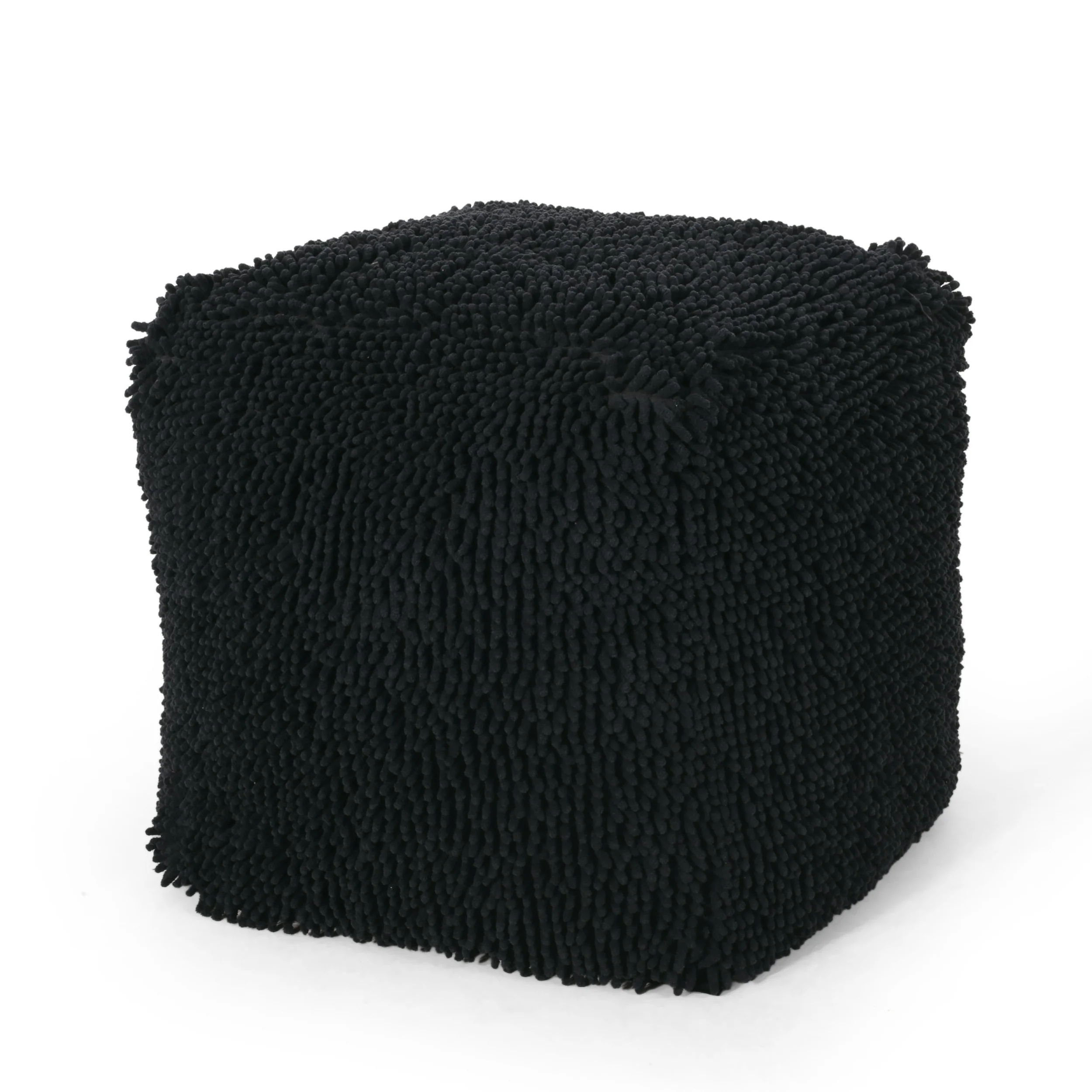 Moloney Modern Microfiber Chenille Square Pouf - furnishings