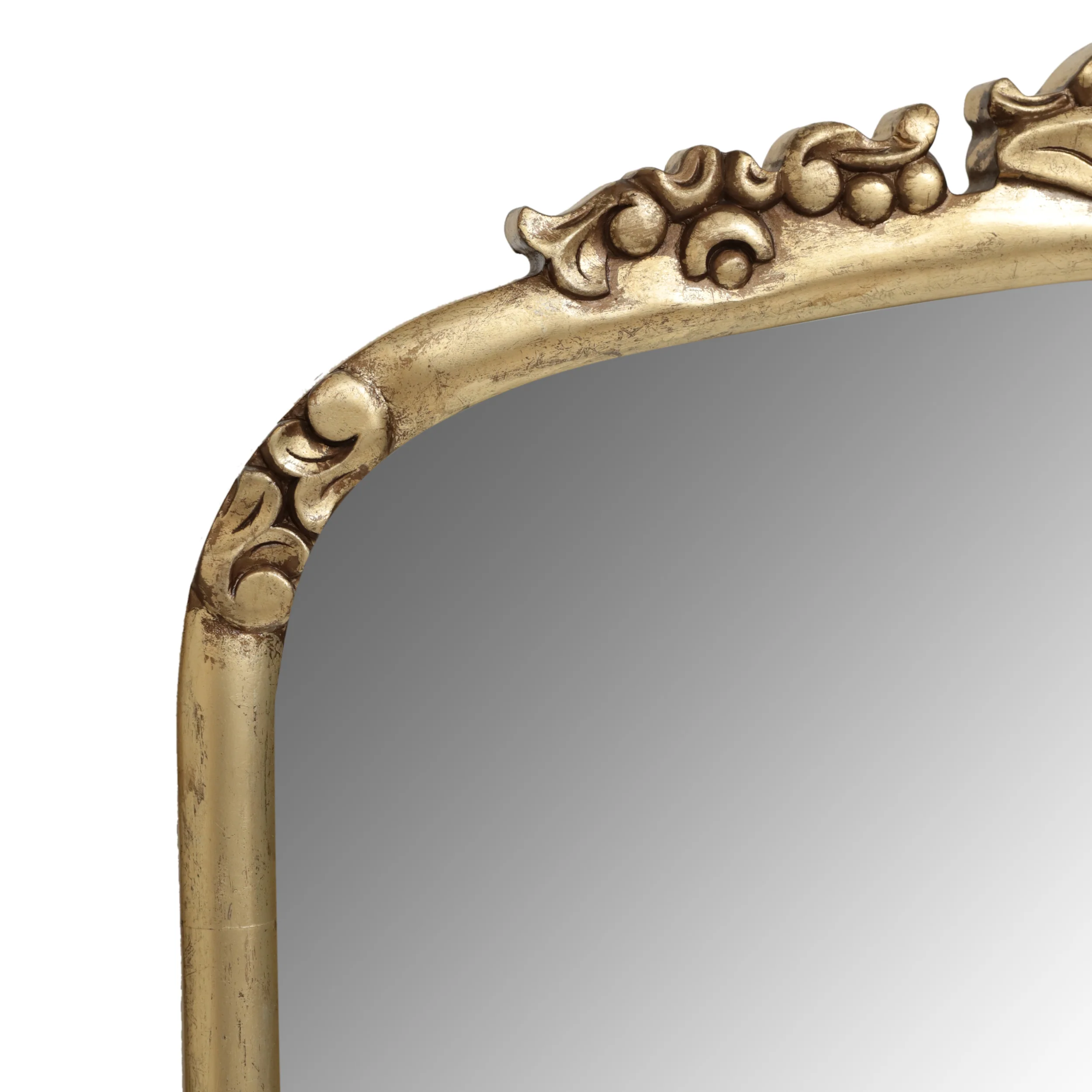 Andrea Traditional Handcrafted Over Mantle Mirror, Antique Gold - furnishings