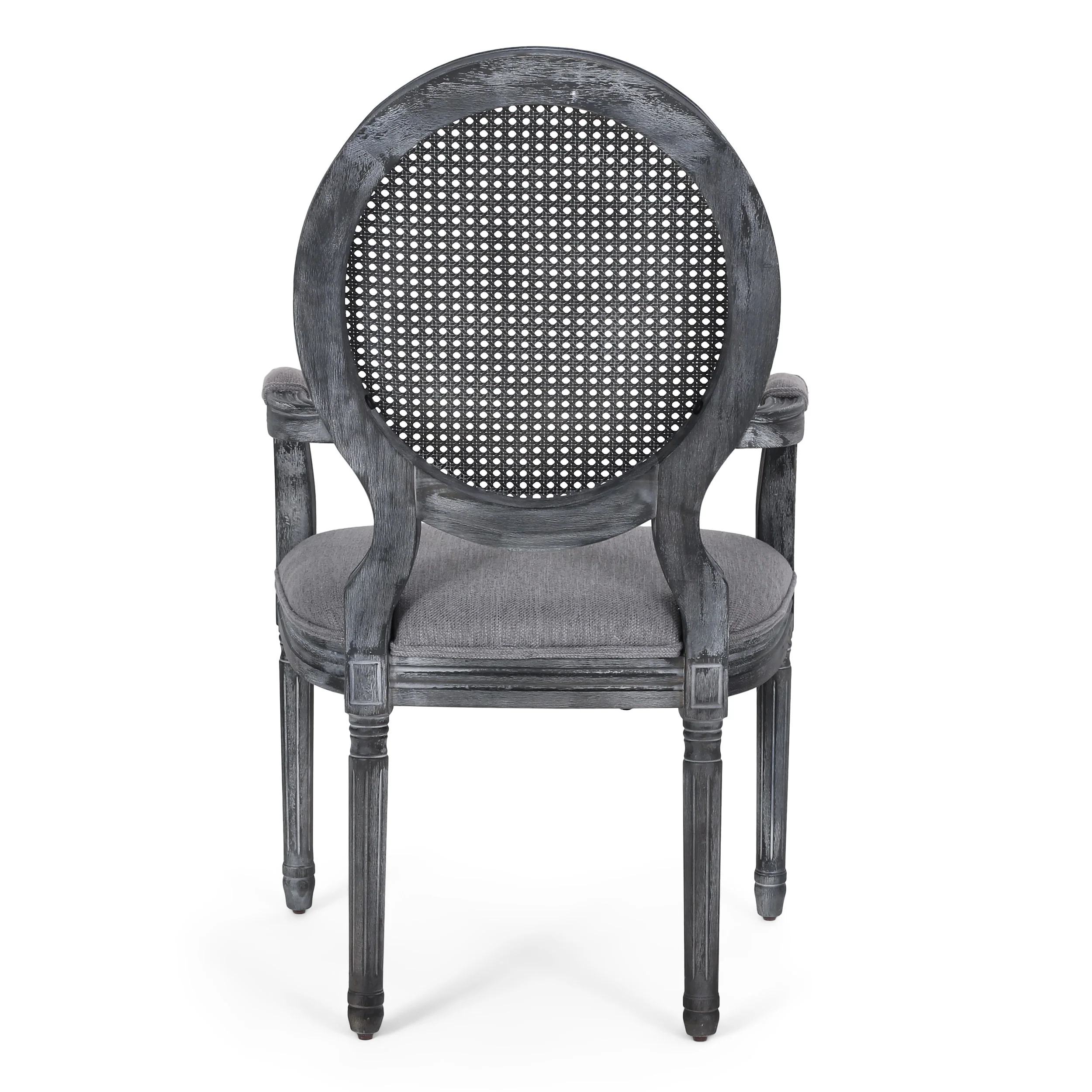 Aisenbrey French Country Wood and Cane Upholstered Dining Chair - furnishings