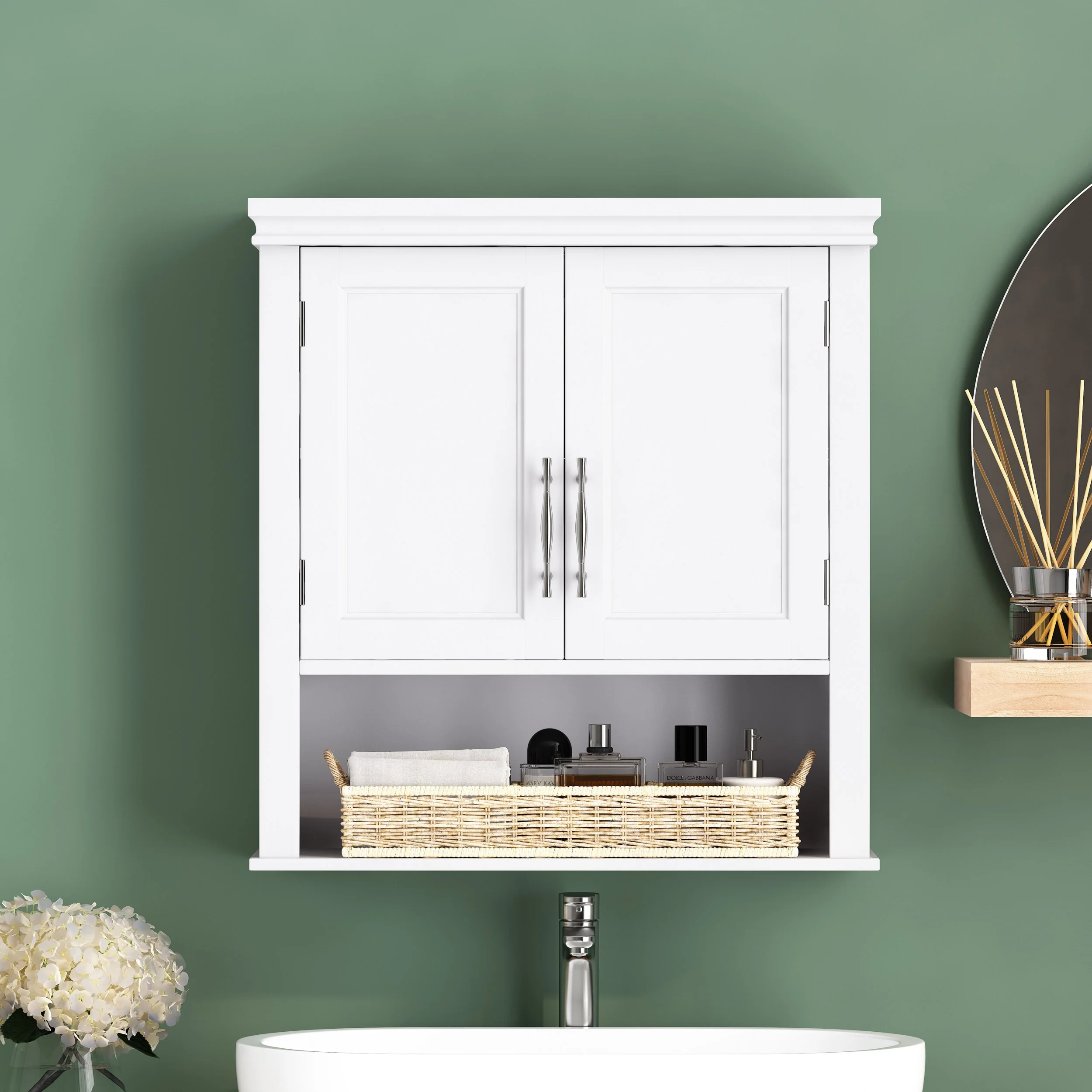 Meader Modern Wall-Mounted Bathroom Storage Cabinet - furnishings