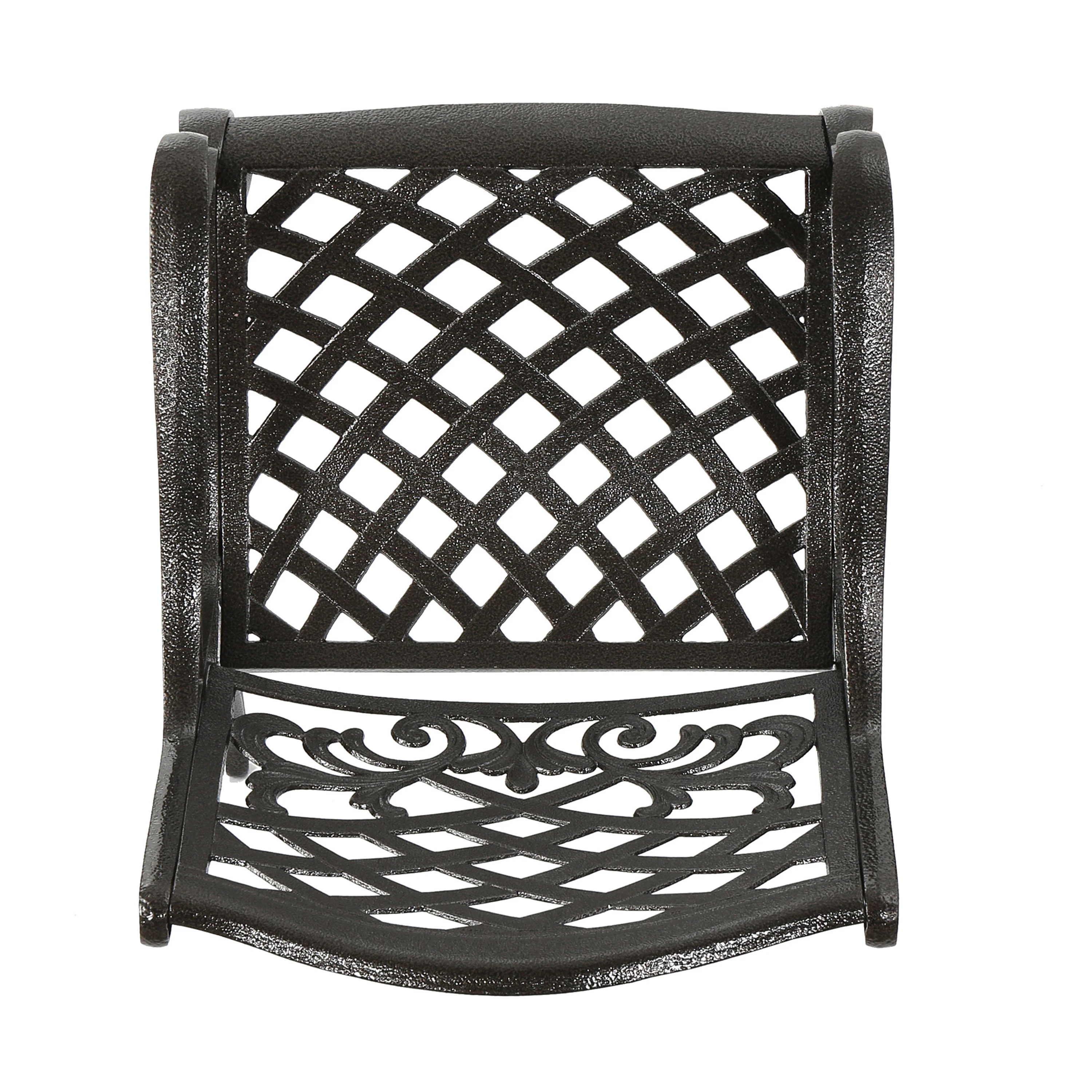 Odena Outdoor 7-piece Cast Aluminum Rectangle Bronze Dining Set - furnishings