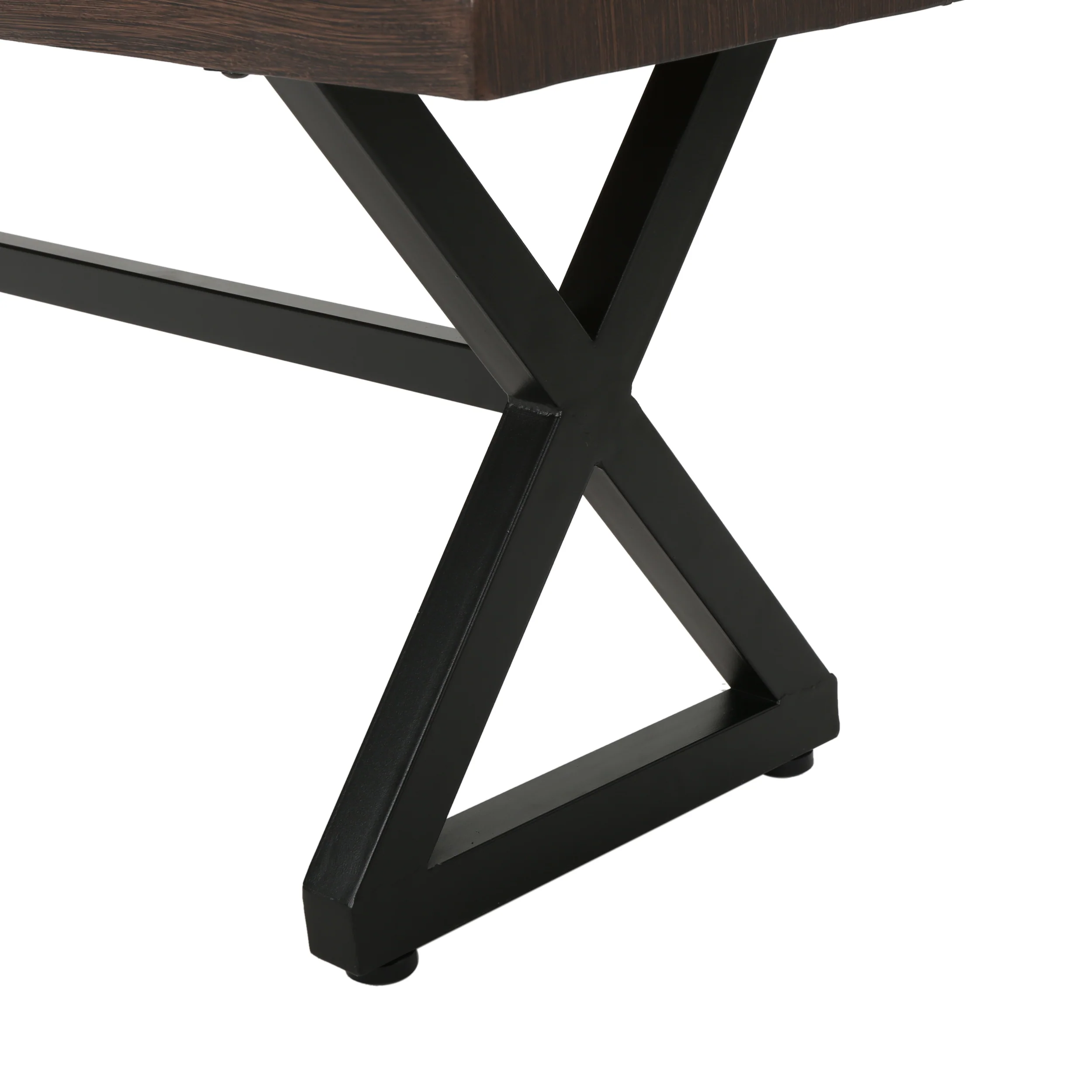 Rosarito Outdoor Aluminum Dining Bench with Black Steel Frame - furnishings