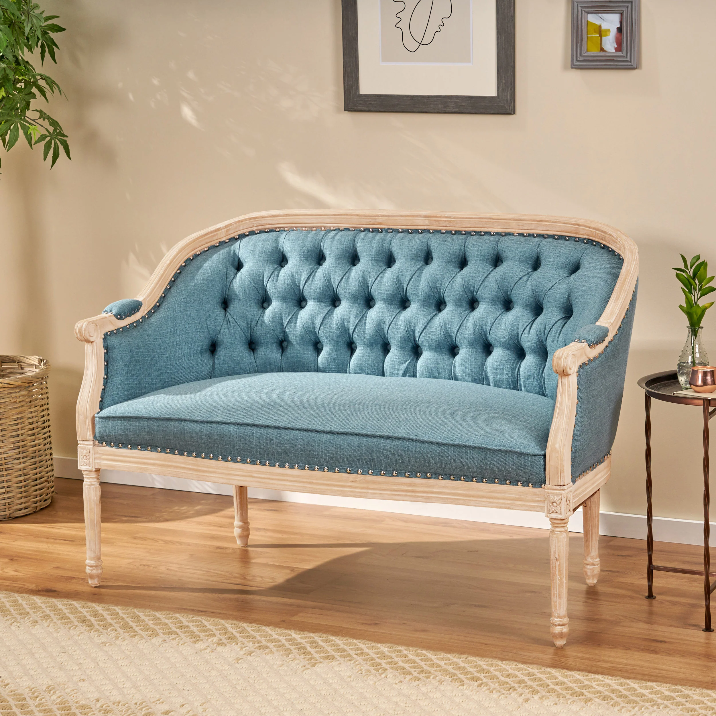 Megan Traditional Tufted Upholstered Loveseat - furnishings