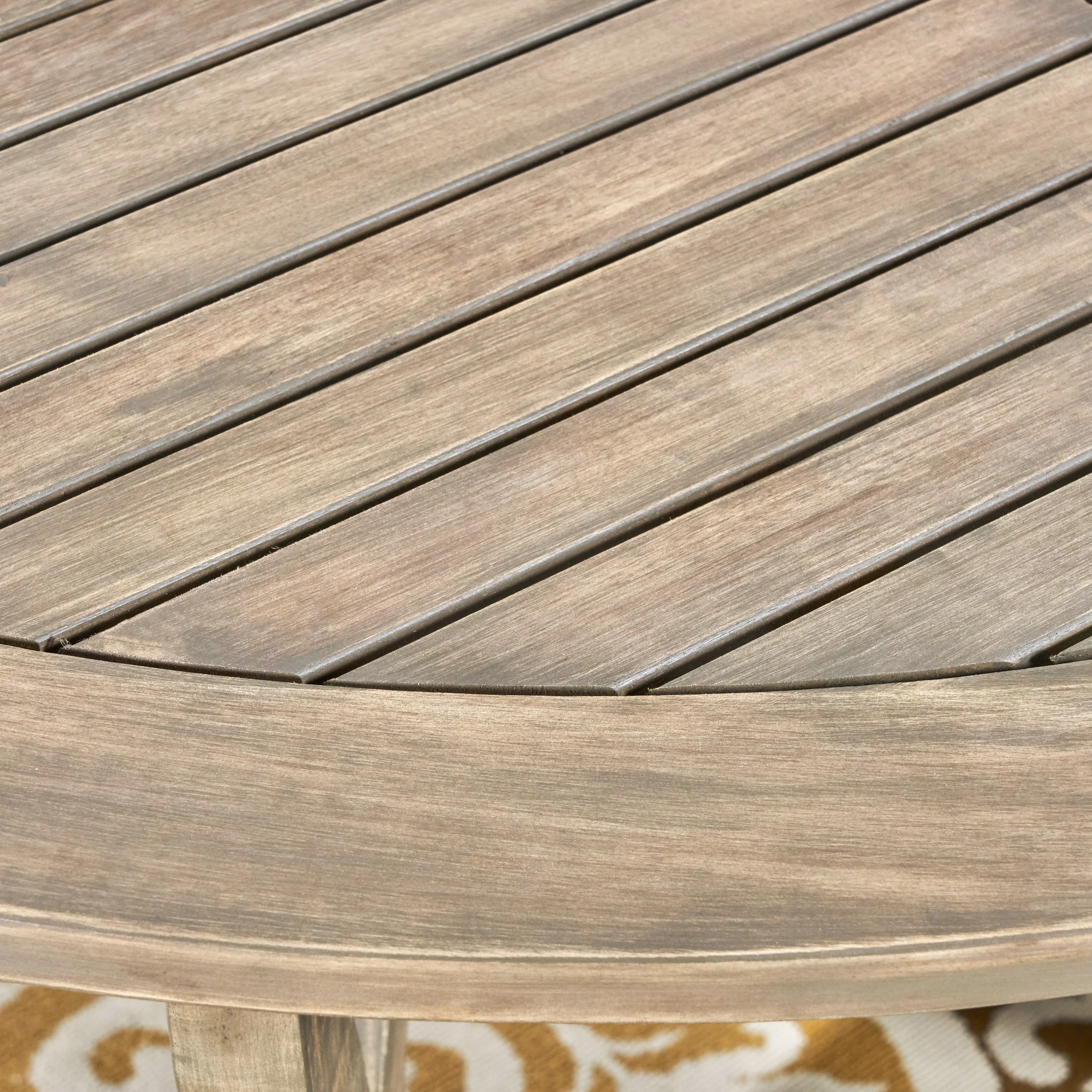 Hestia Outdoor 5 Piece Acacia Wood Dining Set with Round Table - furnishings