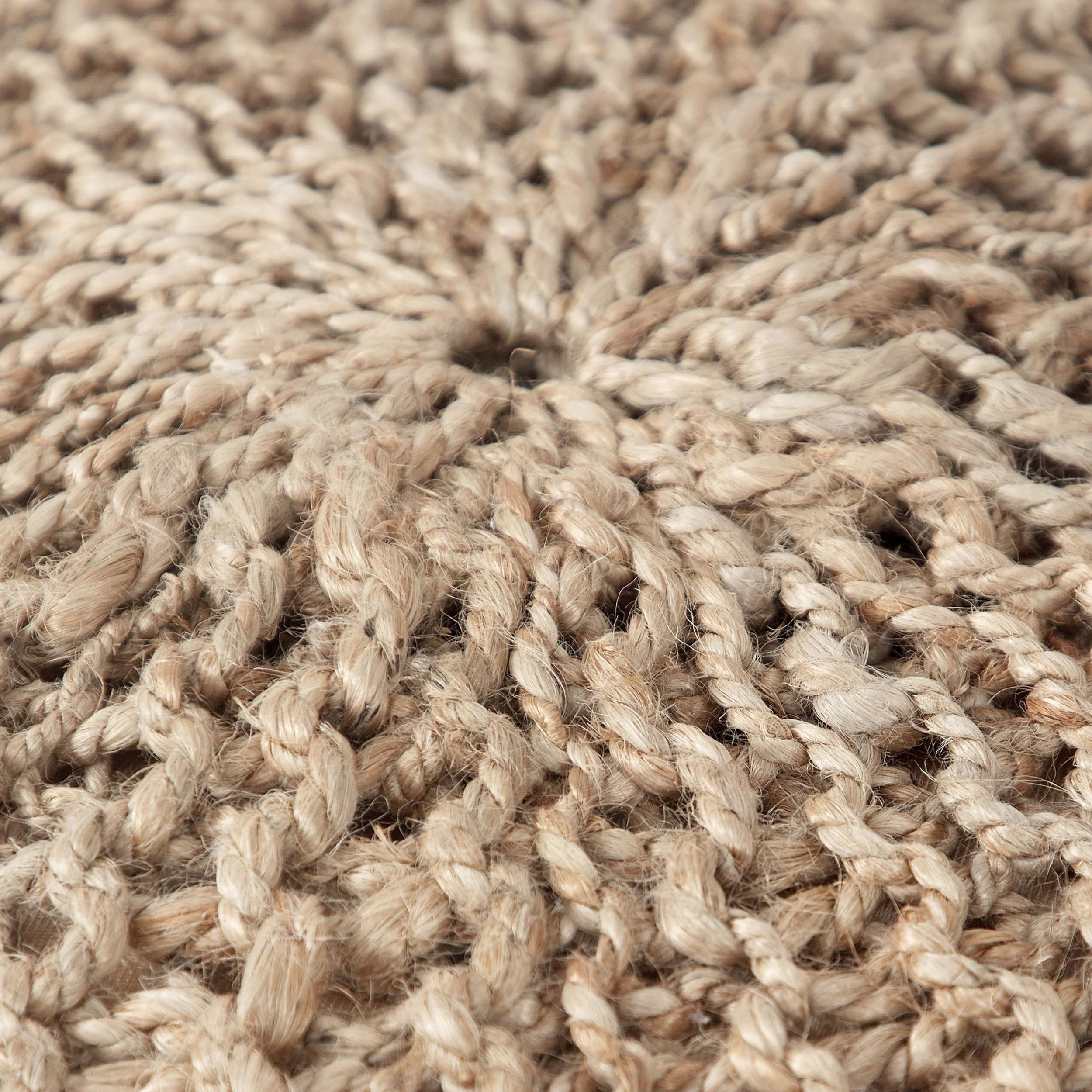 Brightridge Boho Handmade Jute Cable Knit Round Pouf - furnishings