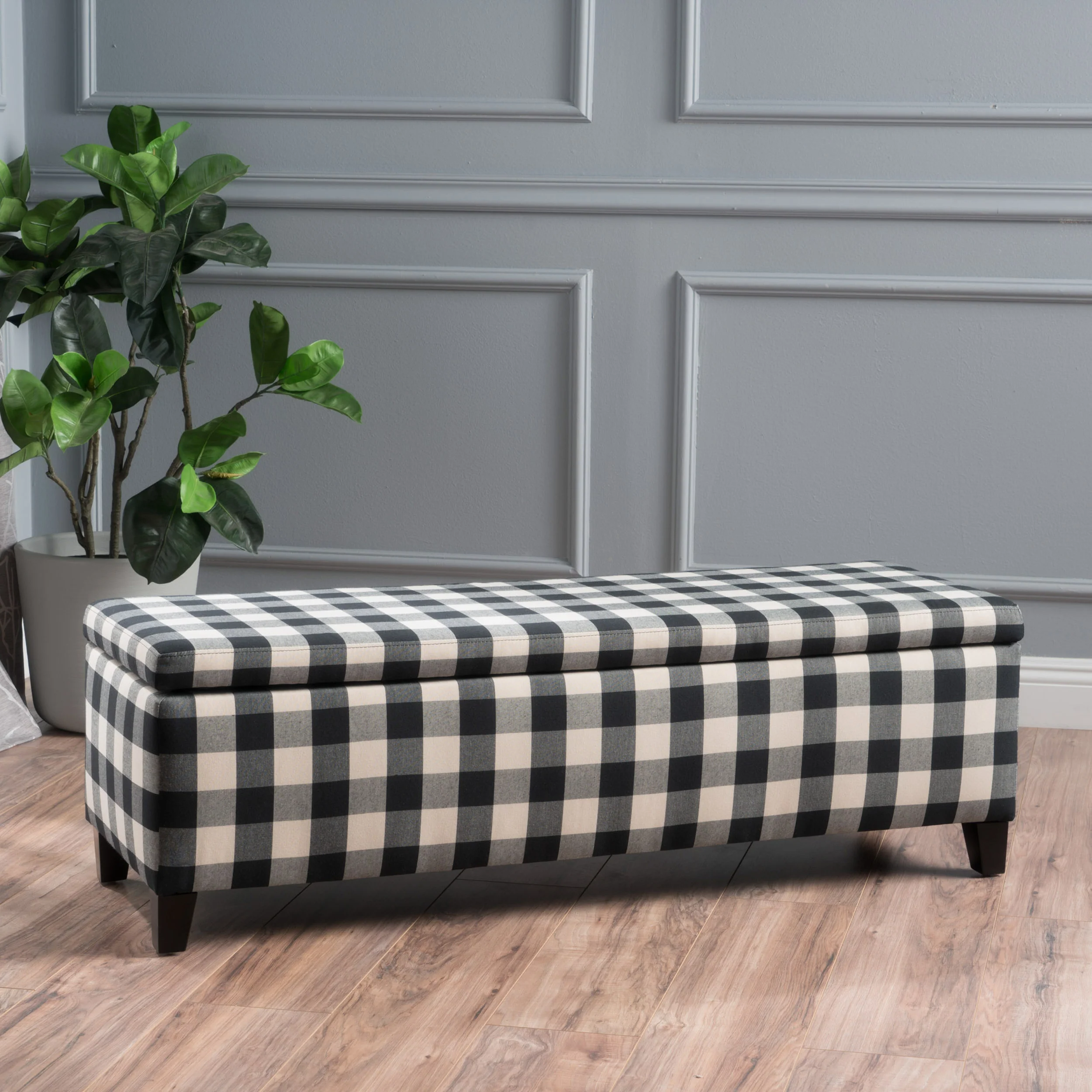 Clor Fabric Rectangle Storage Ottoman Bench - furnishings