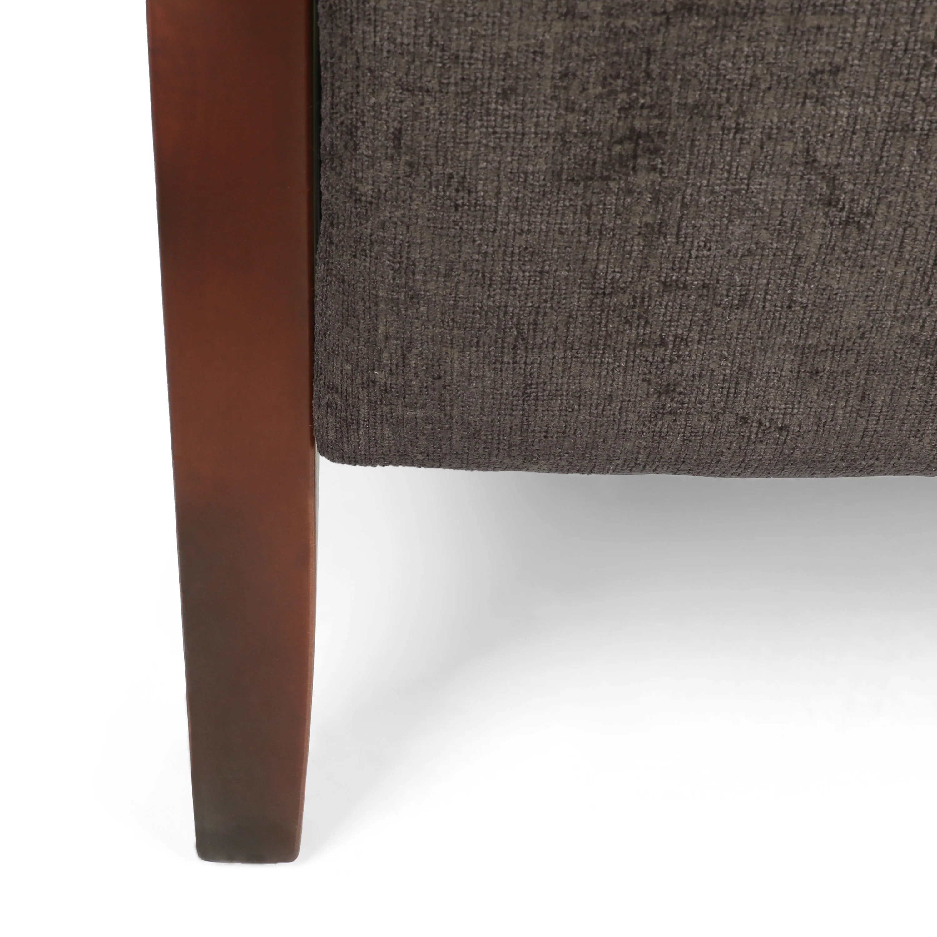 Ambleside Mid Century Modern Fabric Upholstered Wood Pushback Recliner - furnishings