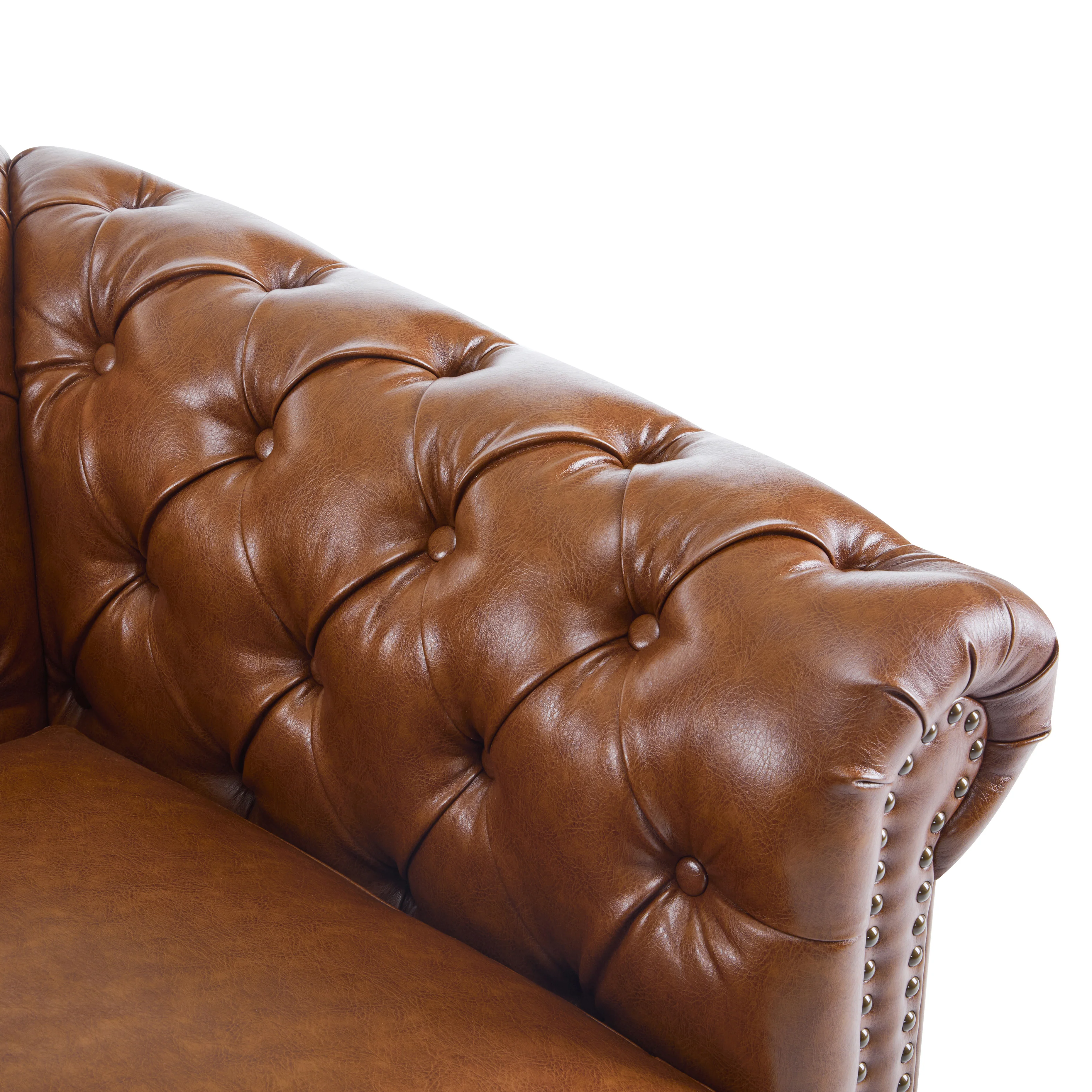 Lily Upholstered Tufted Chesterfield Swivel Club Chair - furnishings